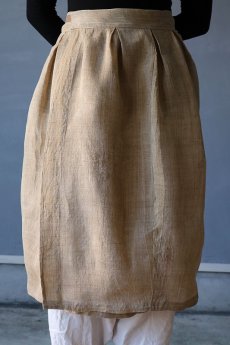画像2: 【ササキチホ】古布の麻　バレル巻きスカート (2)