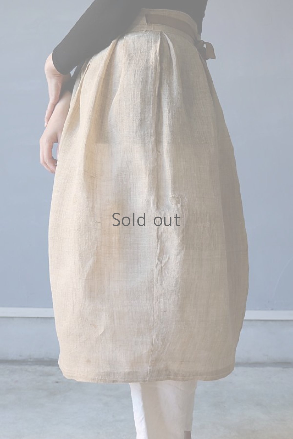 画像6: 【ササキチホ】古布の麻　バレル巻きスカート (6)