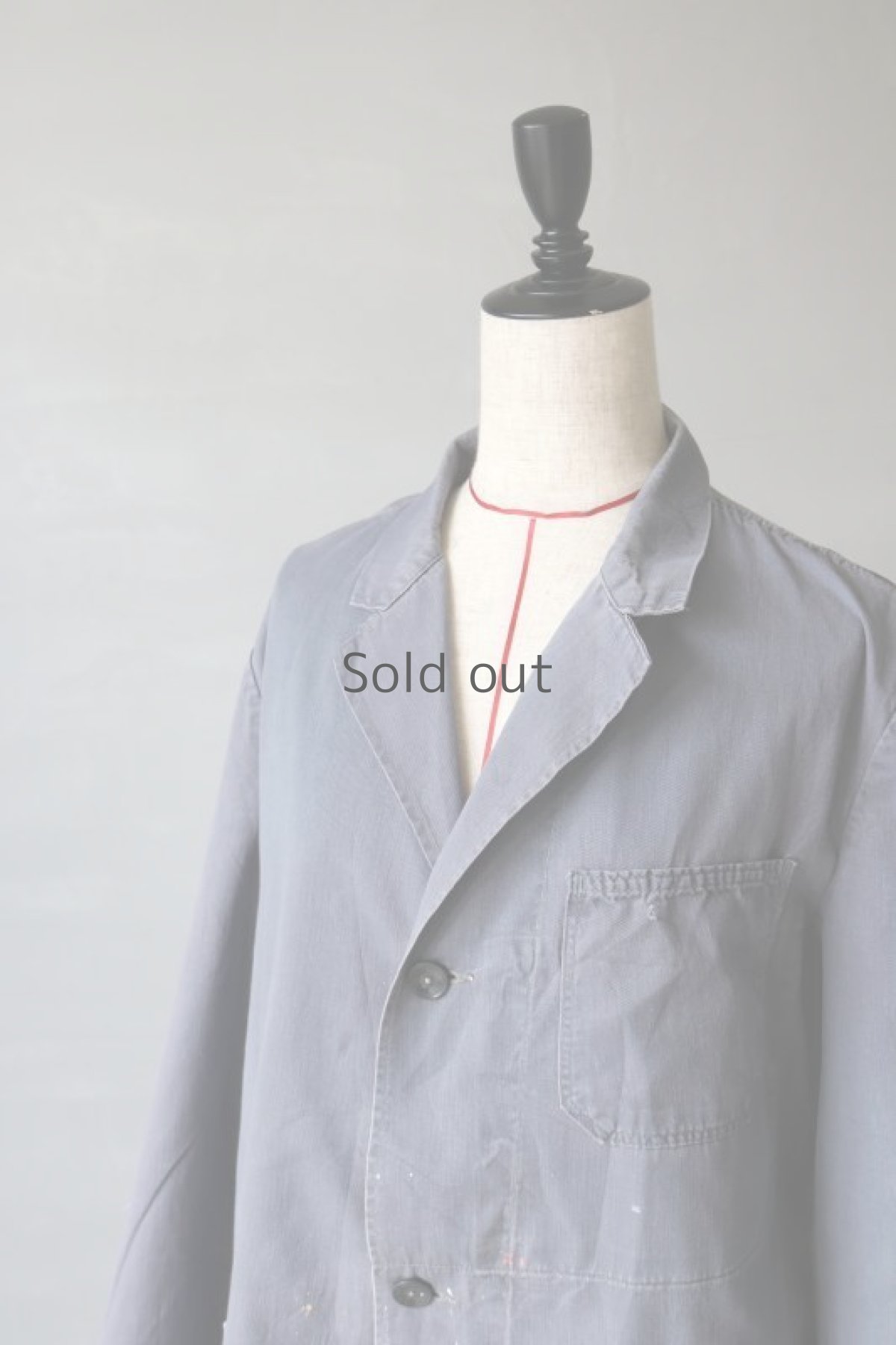 画像3: 【ドイツ】1960年代　グレーコットン　ワークコート(チェンジボタン) (3)