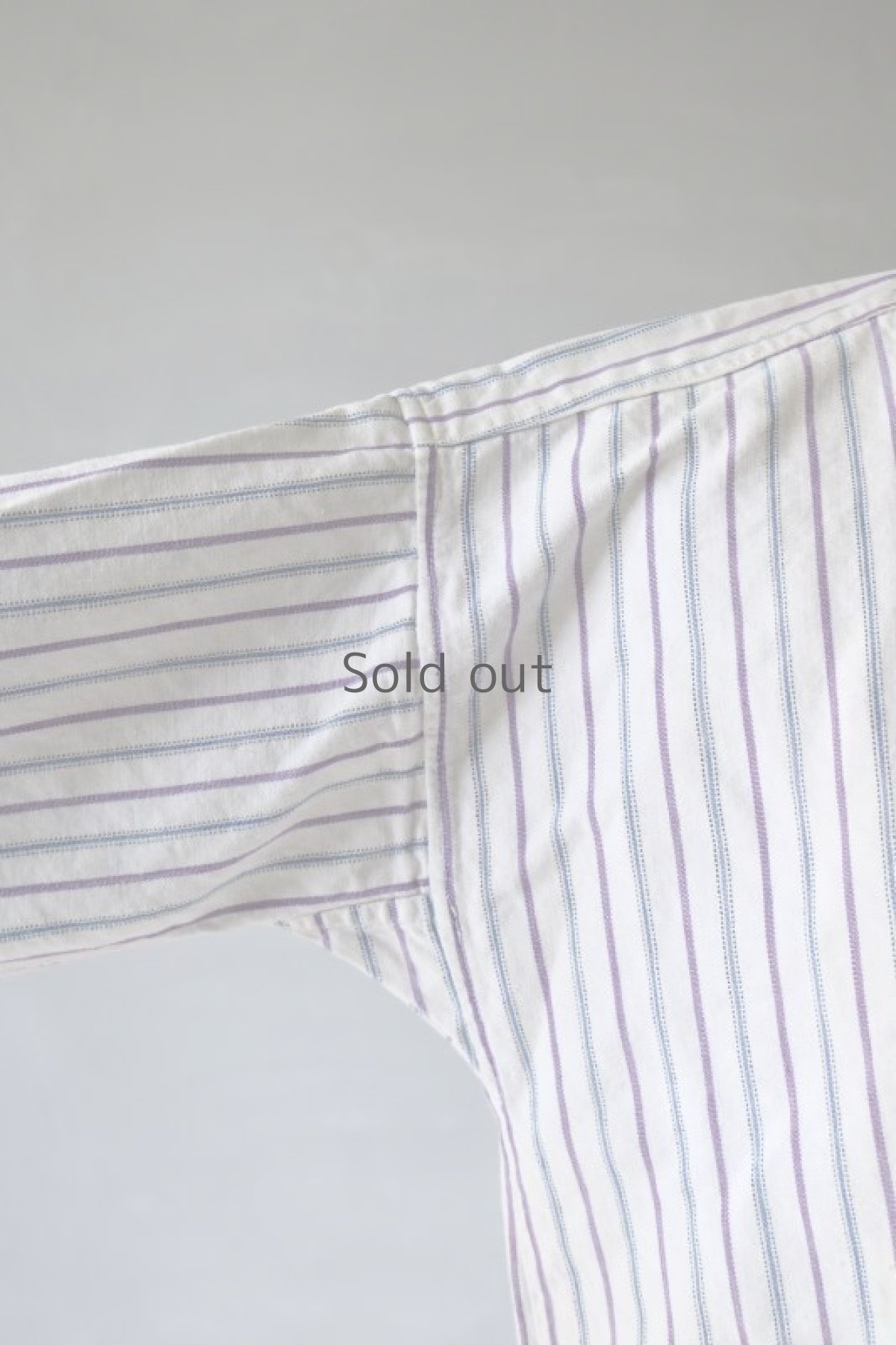 画像5: 【フランス】1950年代頃 プルオーバーストライプロングシャツ（白とブルーと紫） (5)