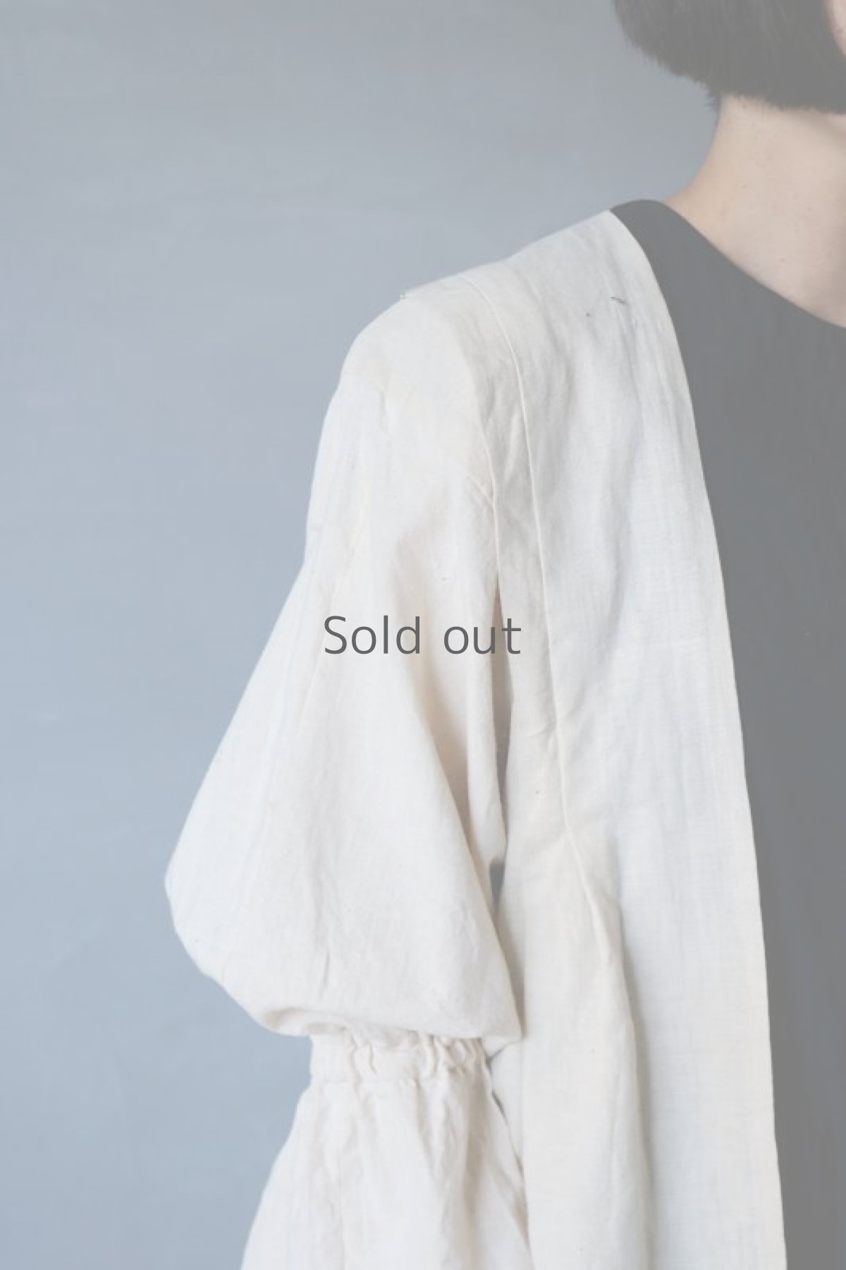 画像4: 【ササキチホ】古布　ピエロ袖ブラウス(生成り) (4)