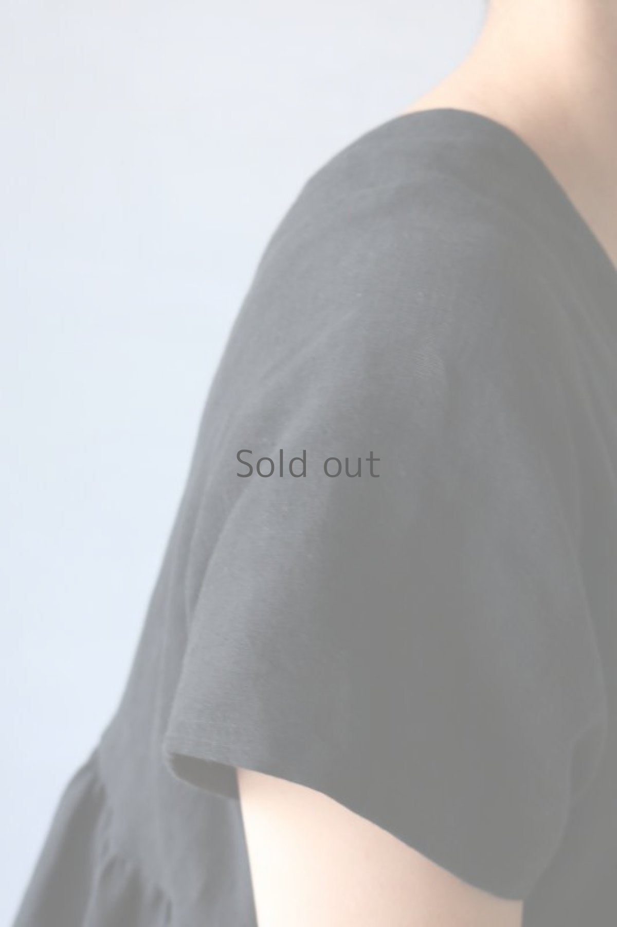 画像11: 【ササキチホ】アンティークリネン×染め　カレンワンピース（ギャザー/黒） (11)