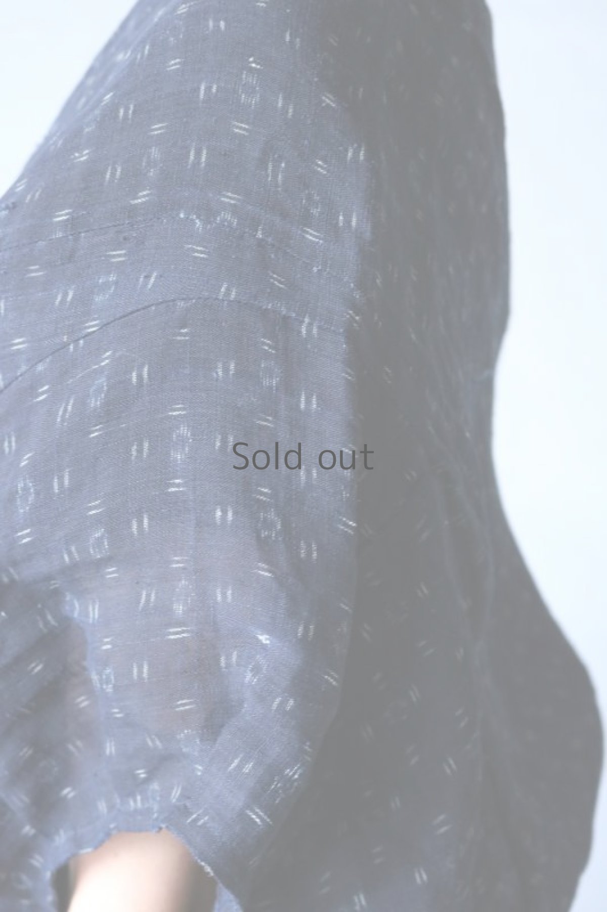 画像9: 【ササキチホ】古布　半身ブラウス(藍染/麻の絣) (9)