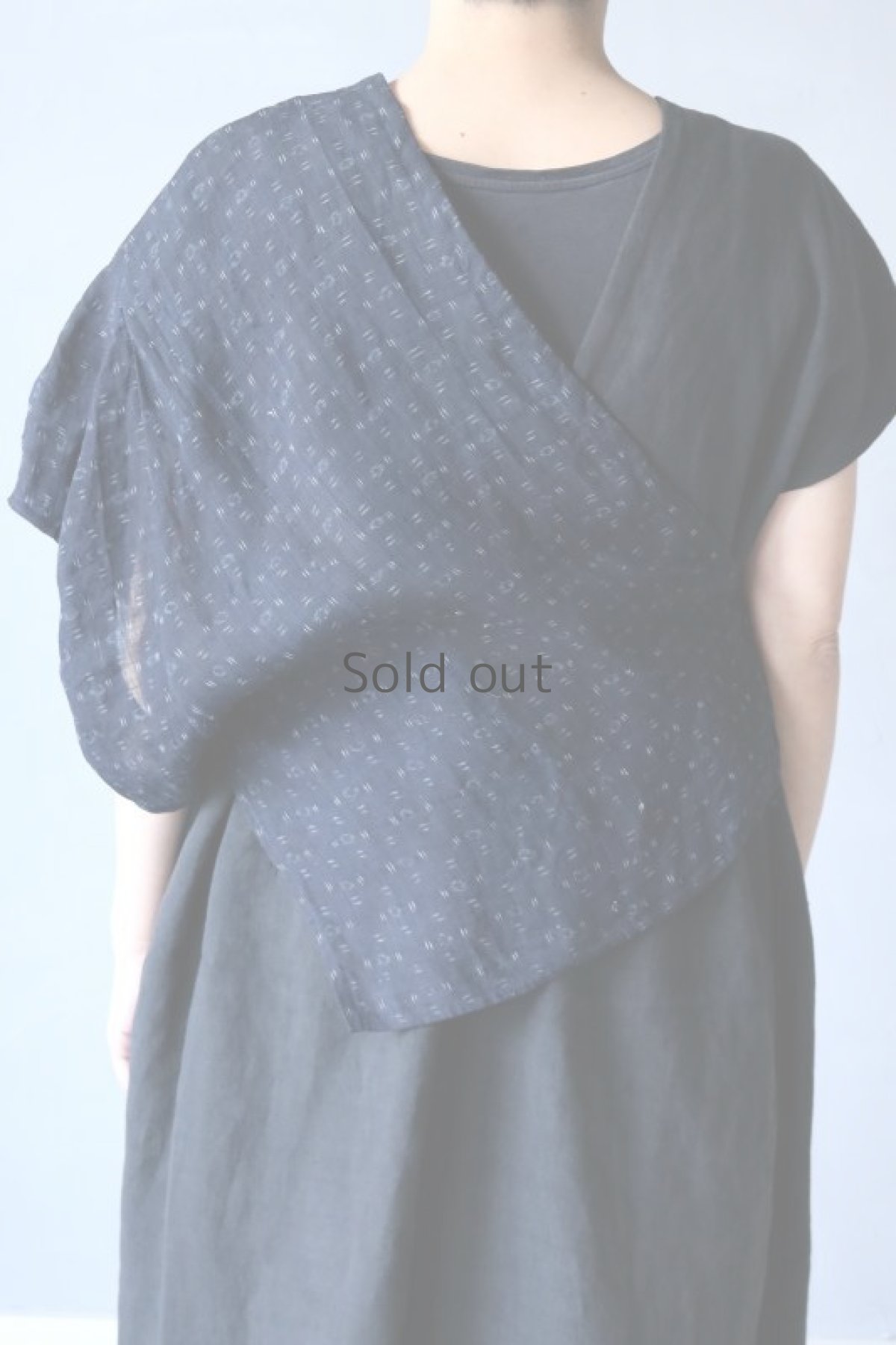 画像10: 【ササキチホ】古布　半身ブラウス(藍染/麻の絣) (10)