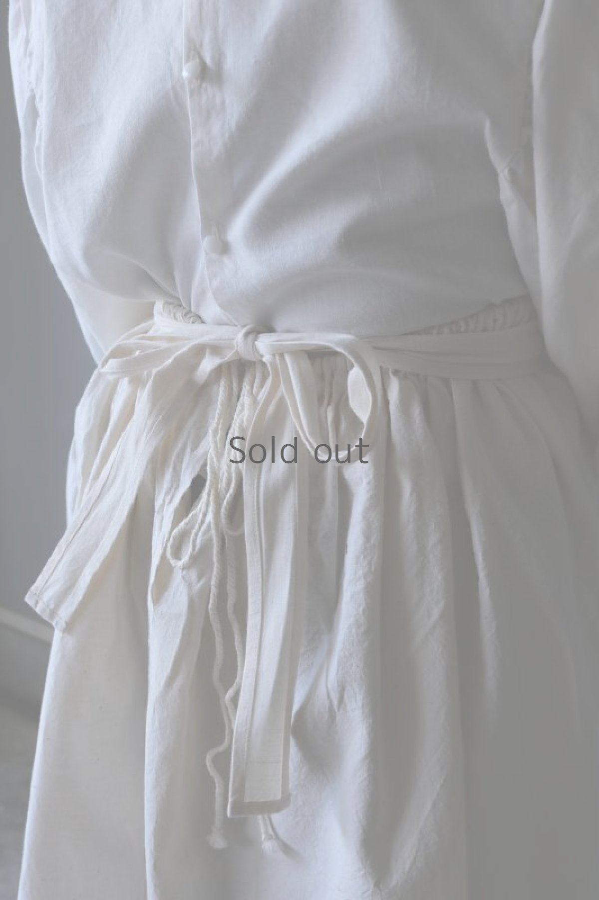 画像8: 【ササキチホ】アンティークリネン　手拭き付　エプロンスカート (8)