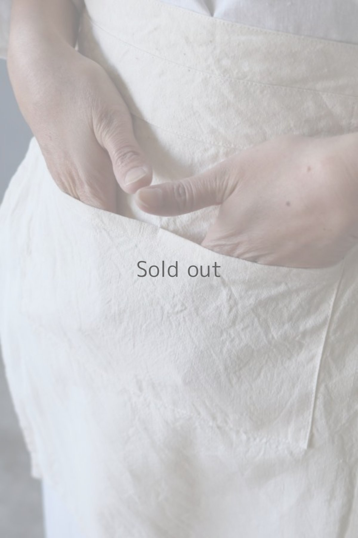 画像4: 【ササキチホ】アンティークリネン　手拭き付　エプロンスカート (4)