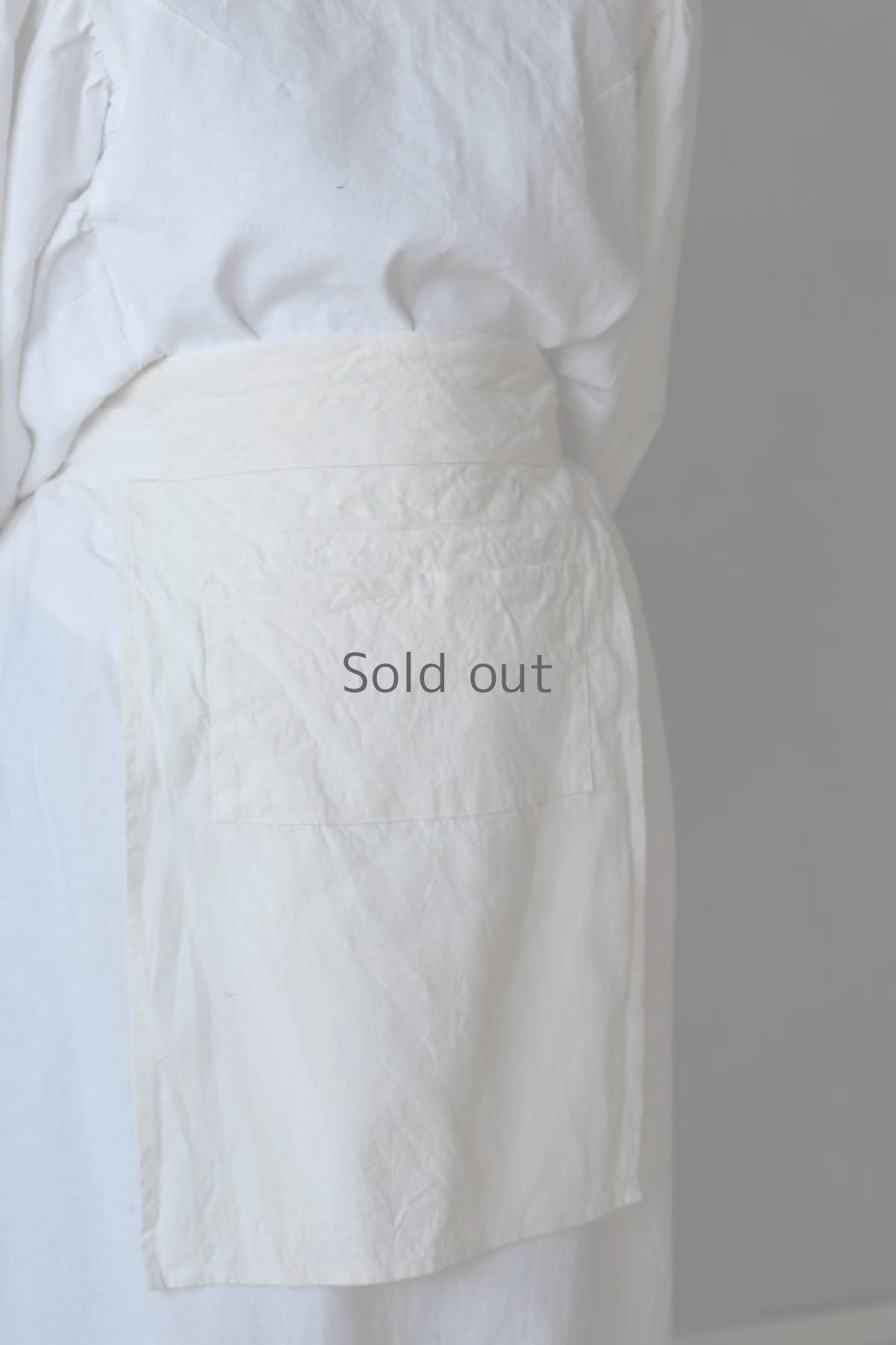 画像3: 【ササキチホ】アンティークリネン　手拭き付　エプロンスカート (3)