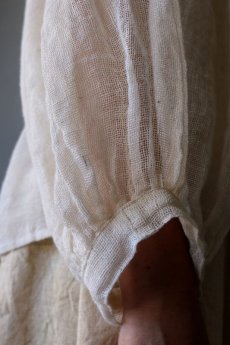 画像15: 【ササキチホ】古布　蚊帳のフォークロアブラウス (15)