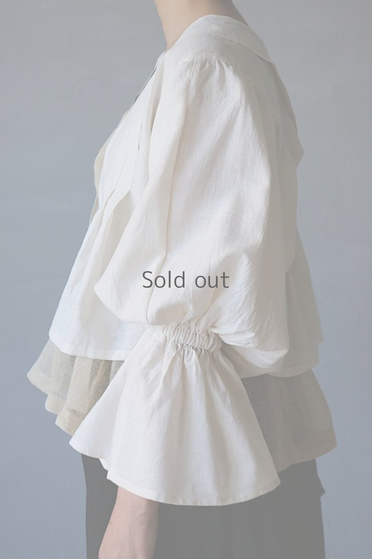 画像10: 【ササキチホ】古布　ピエロ袖ブラウス(白) (10)