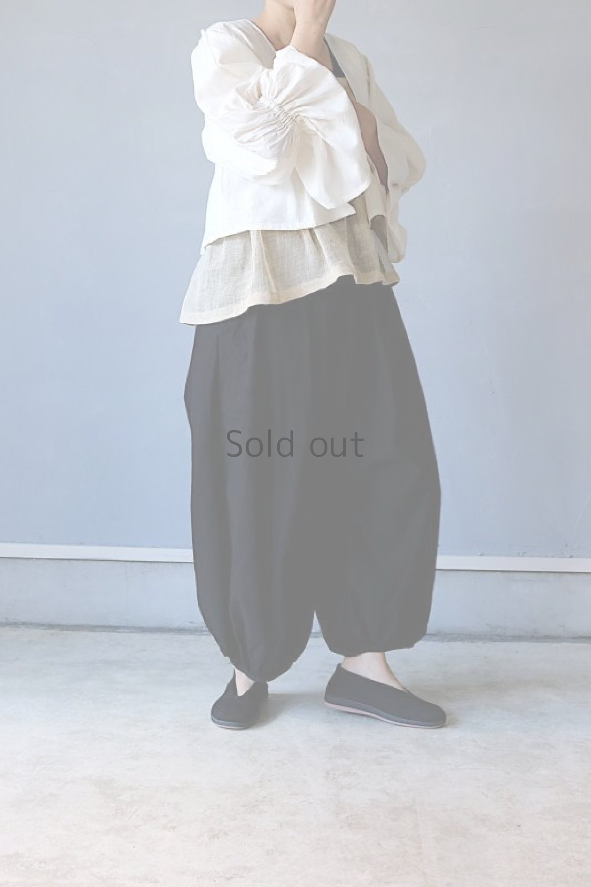 画像3: 【ササキチホ】古布　ピエロ袖ブラウス(白) (3)