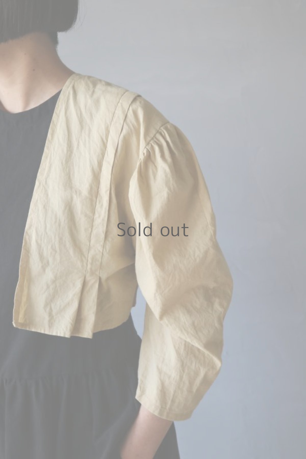 画像5: 【ササキチホ】古布　ショート丈ブラウス(生成り) (5)