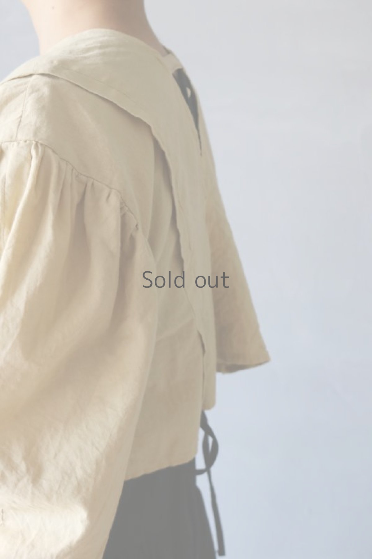 画像7: 【ササキチホ】古布　ショート丈ブラウス(生成り) (7)