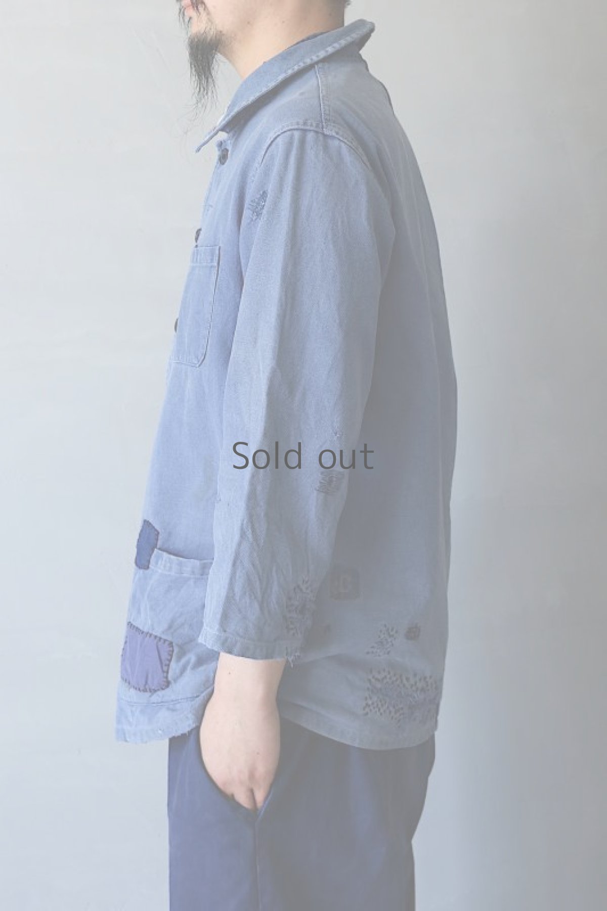 画像4: 【MITSUGU SASAKI】ビンテージリメイク　パッチワーク　ファイヤーファイターワークジャケット (4)