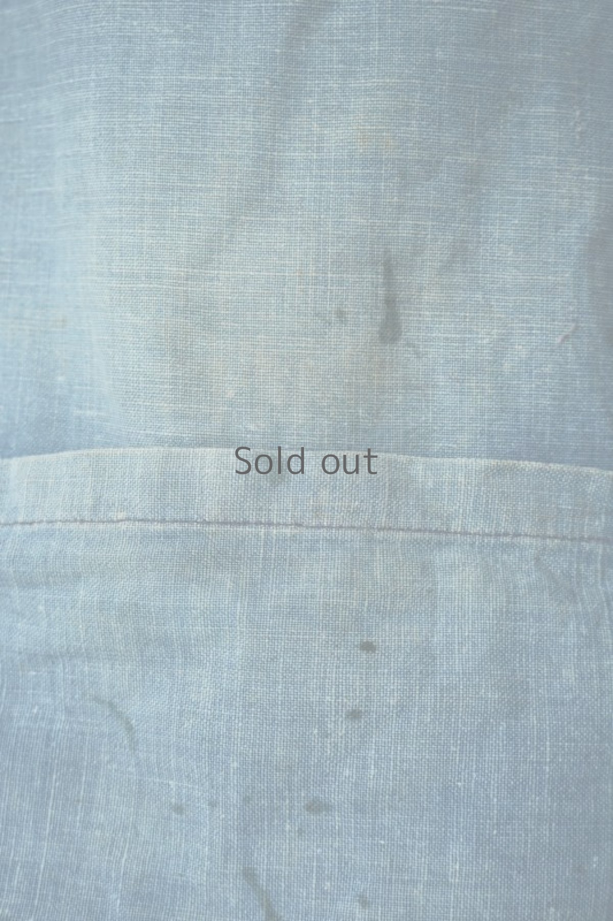 画像7: 【フランス】アンティーク　インディゴコットン ワークエプロン（ポケット付き） (7)