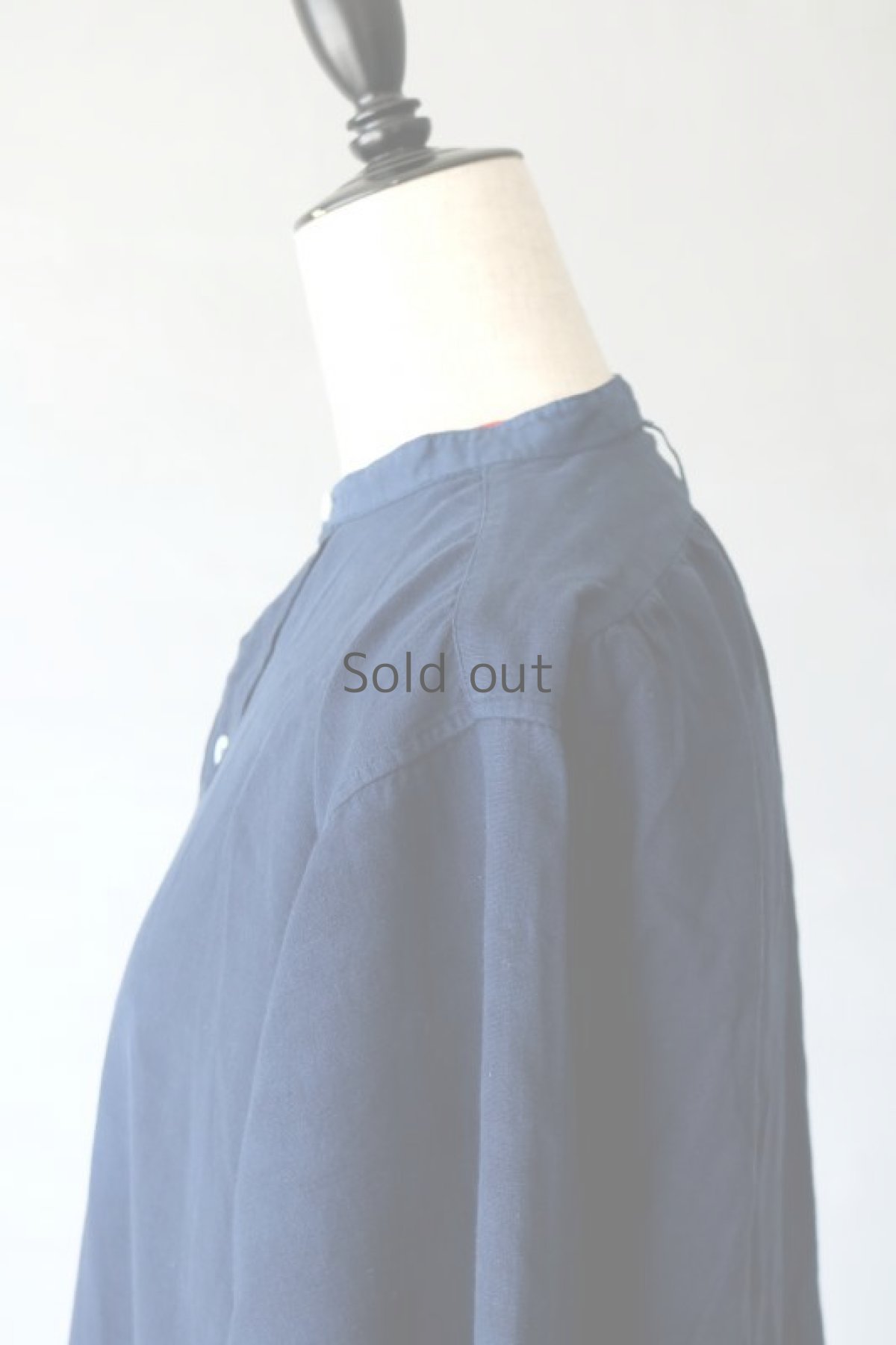 画像6: 【フランス】アンティークコットン×染め　スモックロングシャツ（紺色） (6)