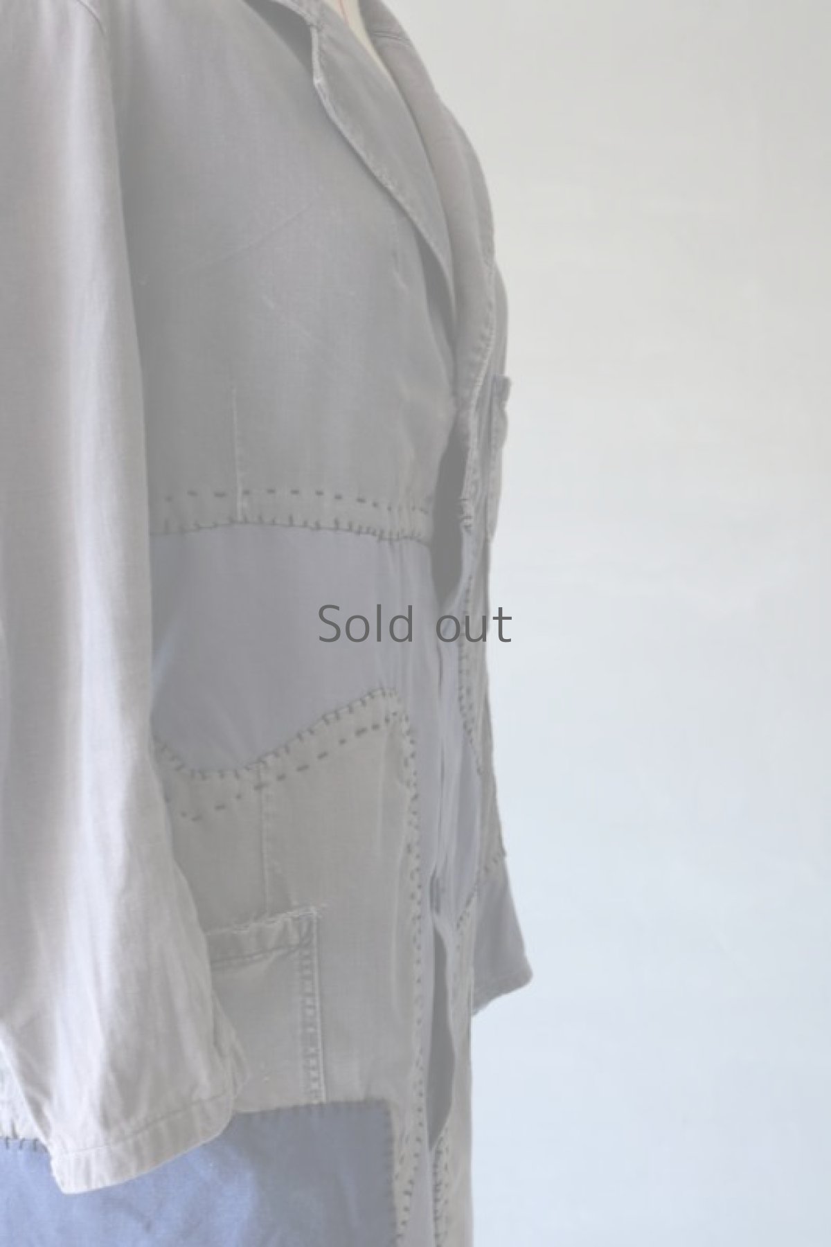 画像12: 【MITSUGU SASAKI】ビンテージリメイク　パッチワーク　ワークコート（グレー） (12)