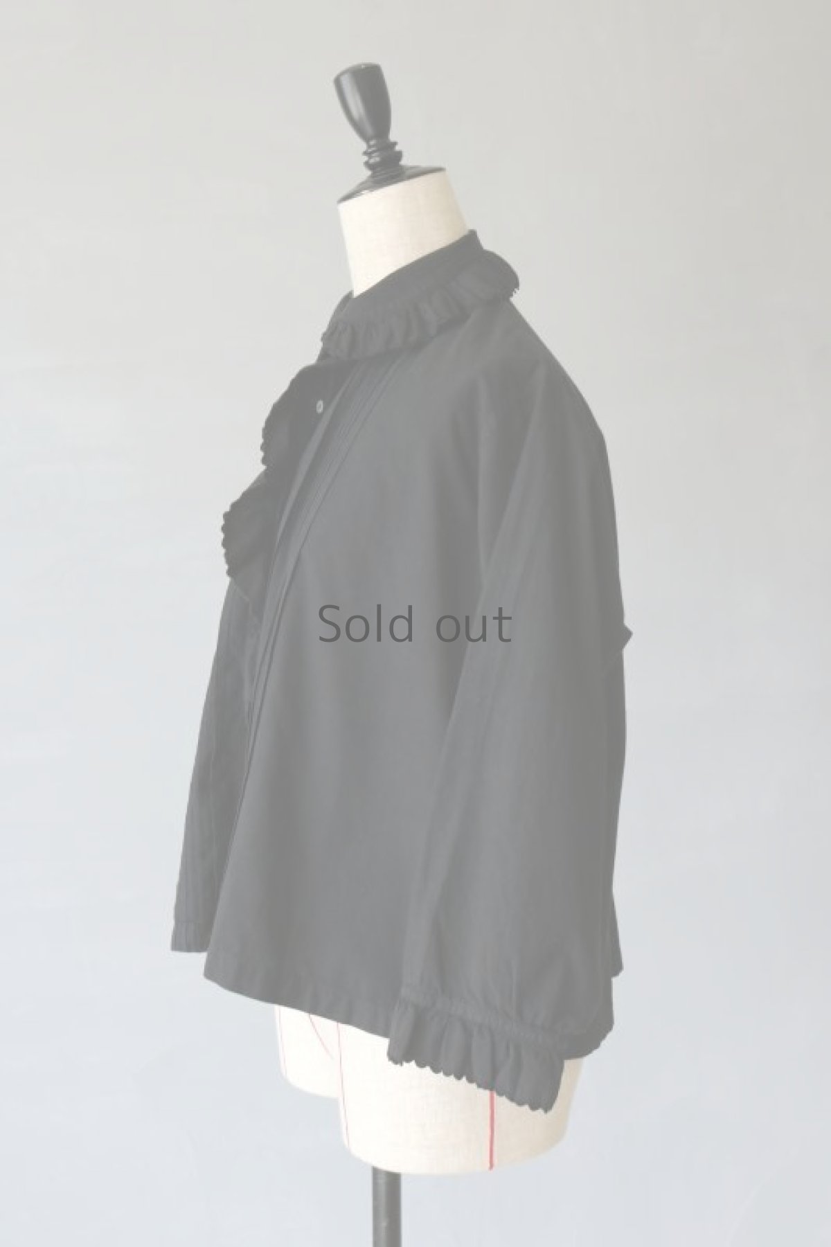 画像7: 【フランス】アンティークコットン×染め　クラシックブラウス(黒) (7)