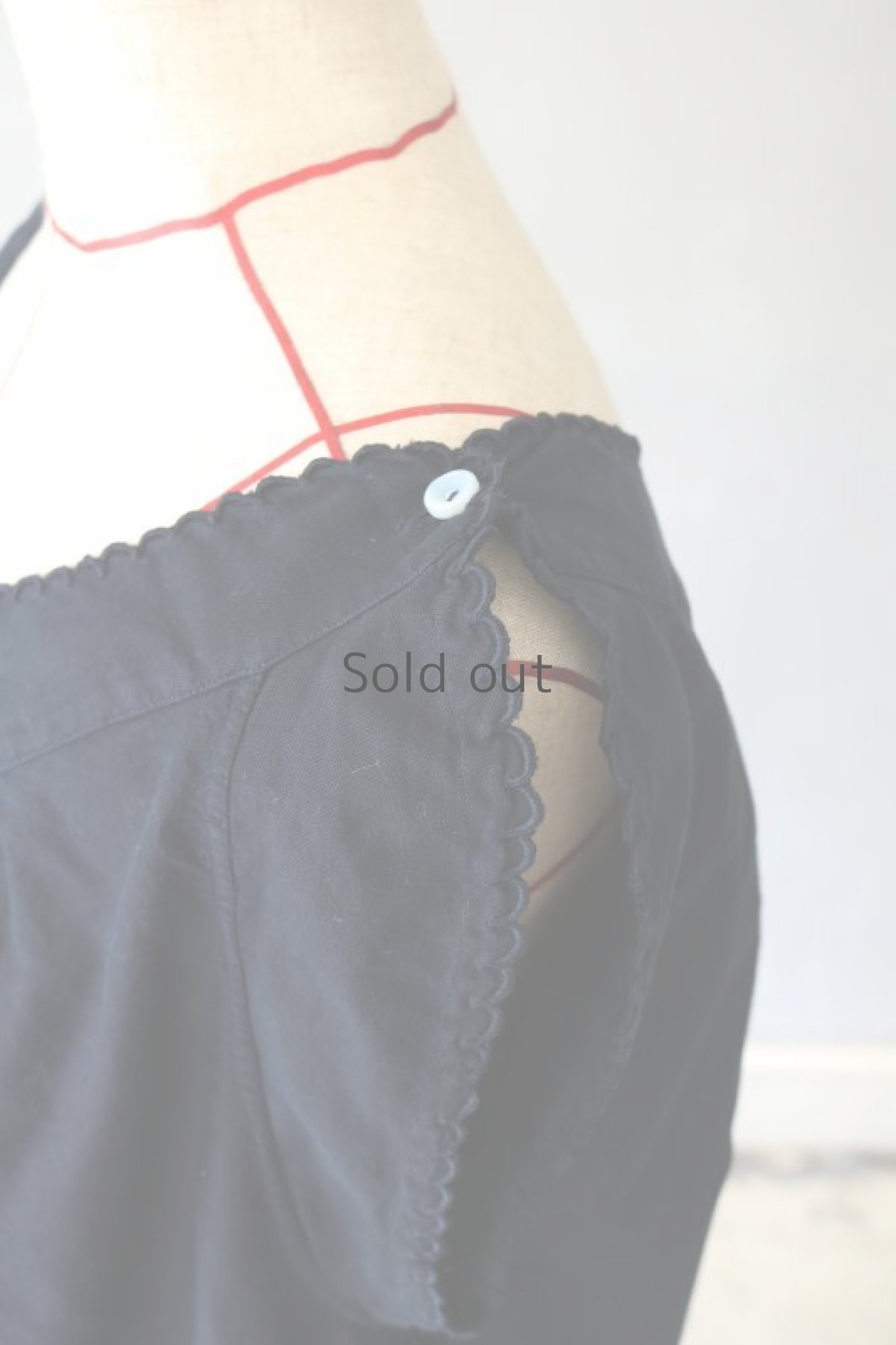 画像6: 【フランス】アンティークコットン×染　ノースリーブワンピース（紺色） (6)