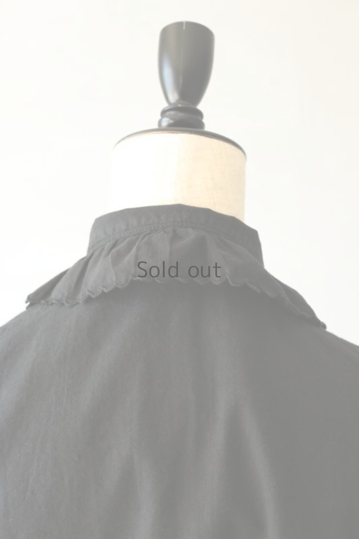 画像10: 【フランス】アンティークコットン×染め　クラシックブラウス(黒) (10)