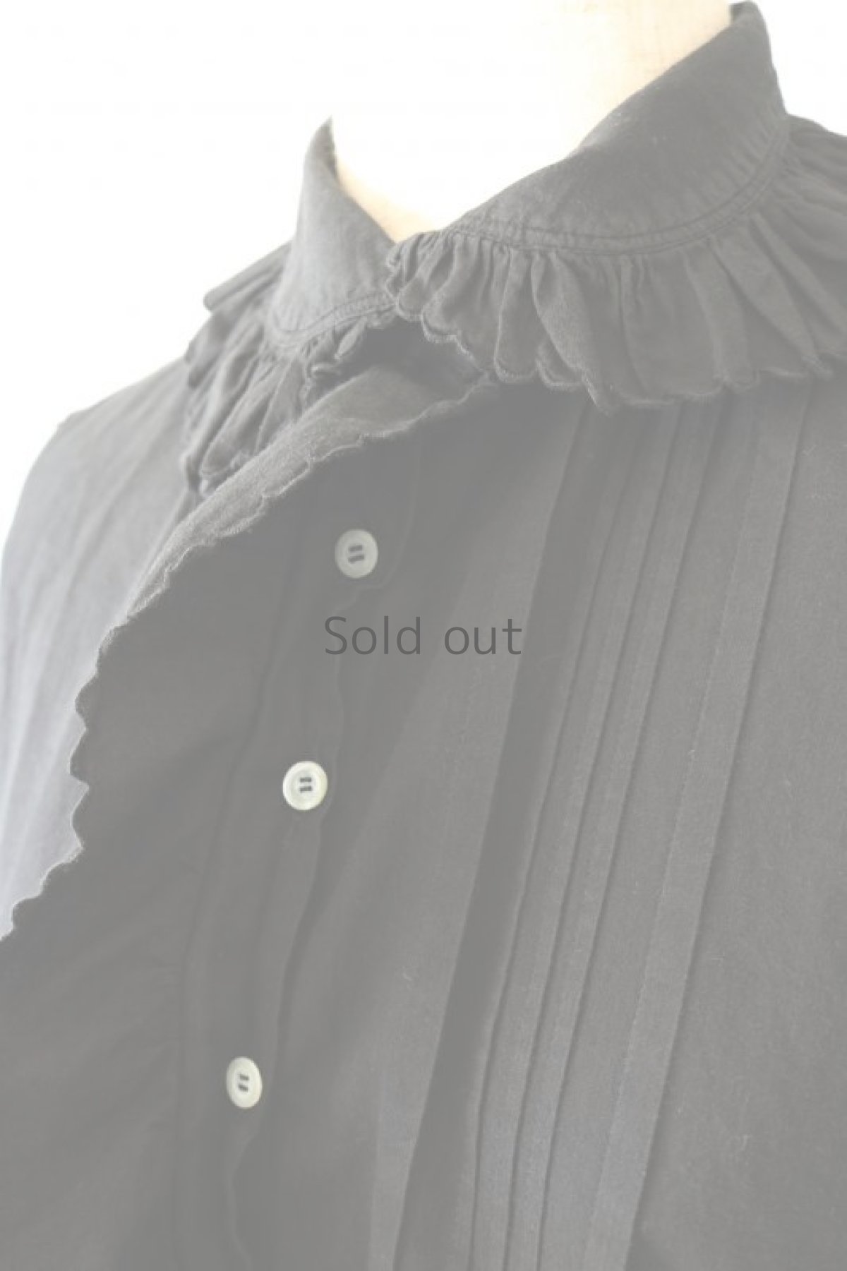 画像12: 【フランス】アンティークコットン×染め　クラシックブラウス(黒) (12)