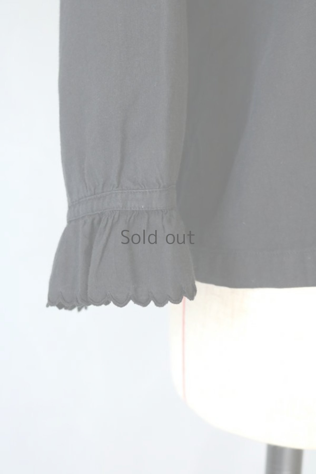 画像5: 【フランス】アンティークコットン×染め　クラシックブラウス(黒) (5)