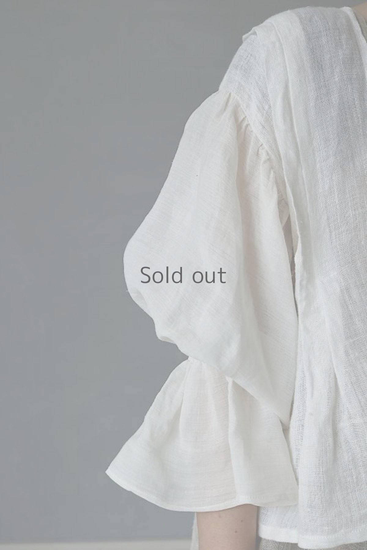 画像5: 【ササキチホ】麻古布　ピエロ袖ブラウス(白) (5)