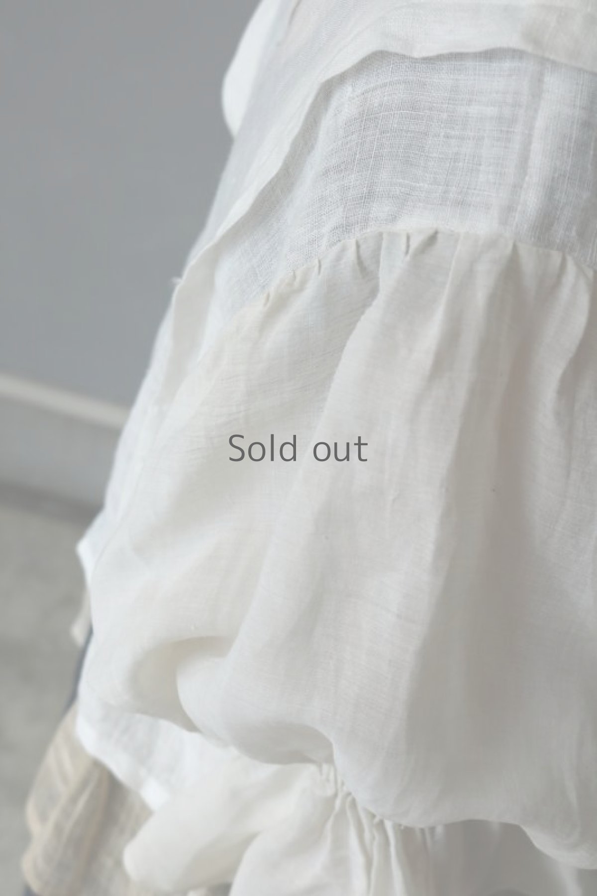 画像9: 【ササキチホ】麻古布　ピエロ袖ブラウス(白) (9)