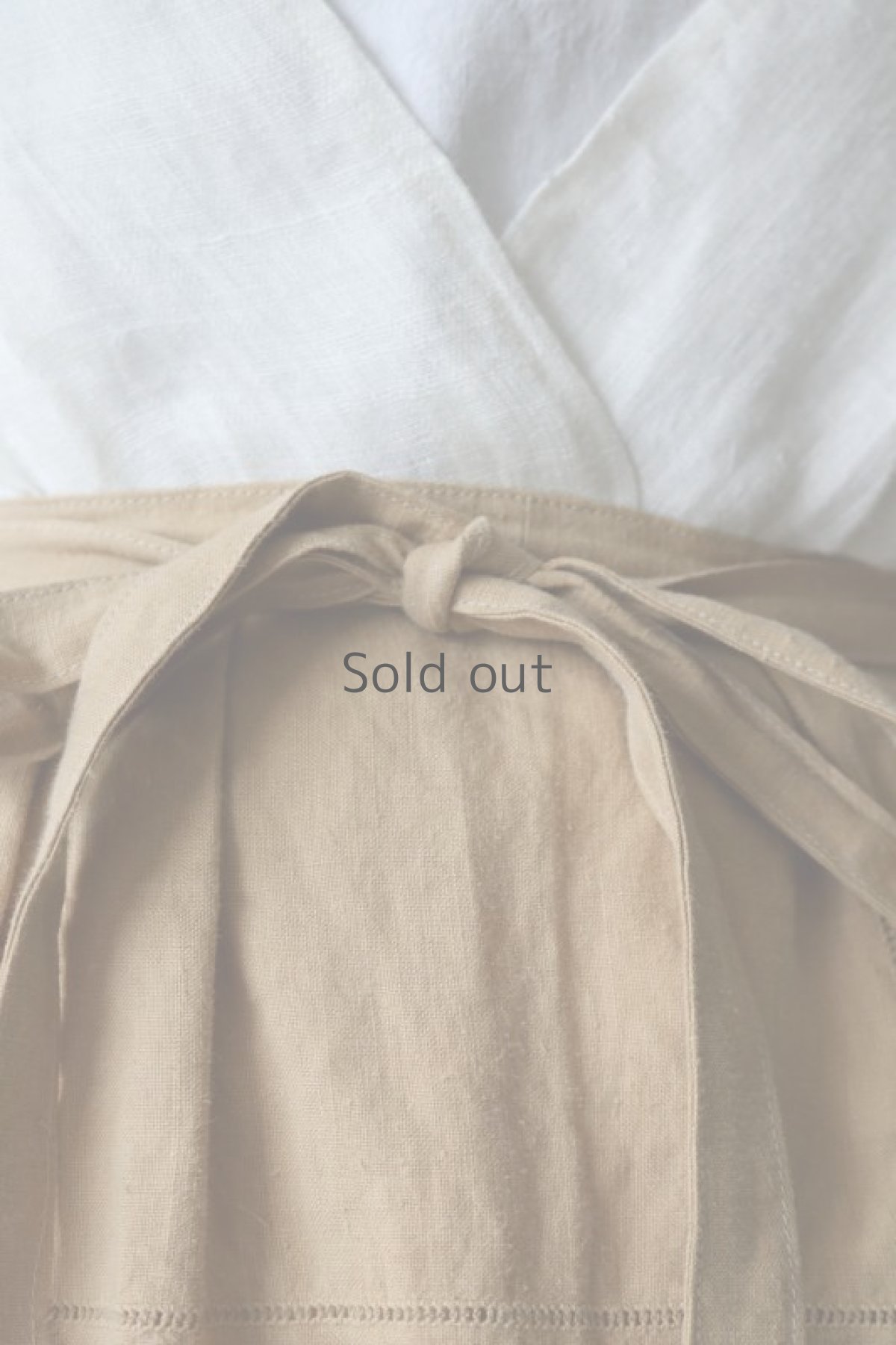 画像8: 【ササキチホ】アンティークリネン×染　レースワークエプロン（ベージュ） (8)