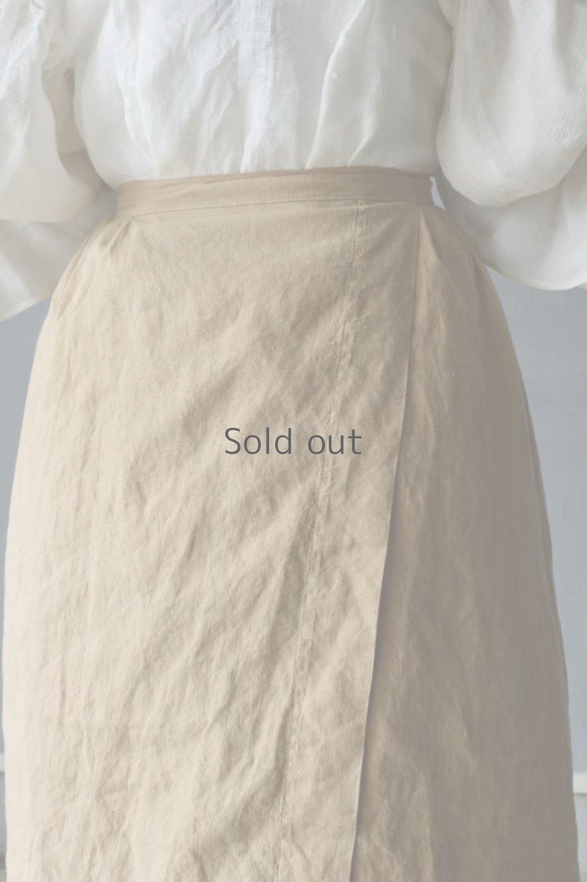 画像13: 【ササキチホ】アンティークリネン×染　レースワークエプロン（ベージュ） (13)