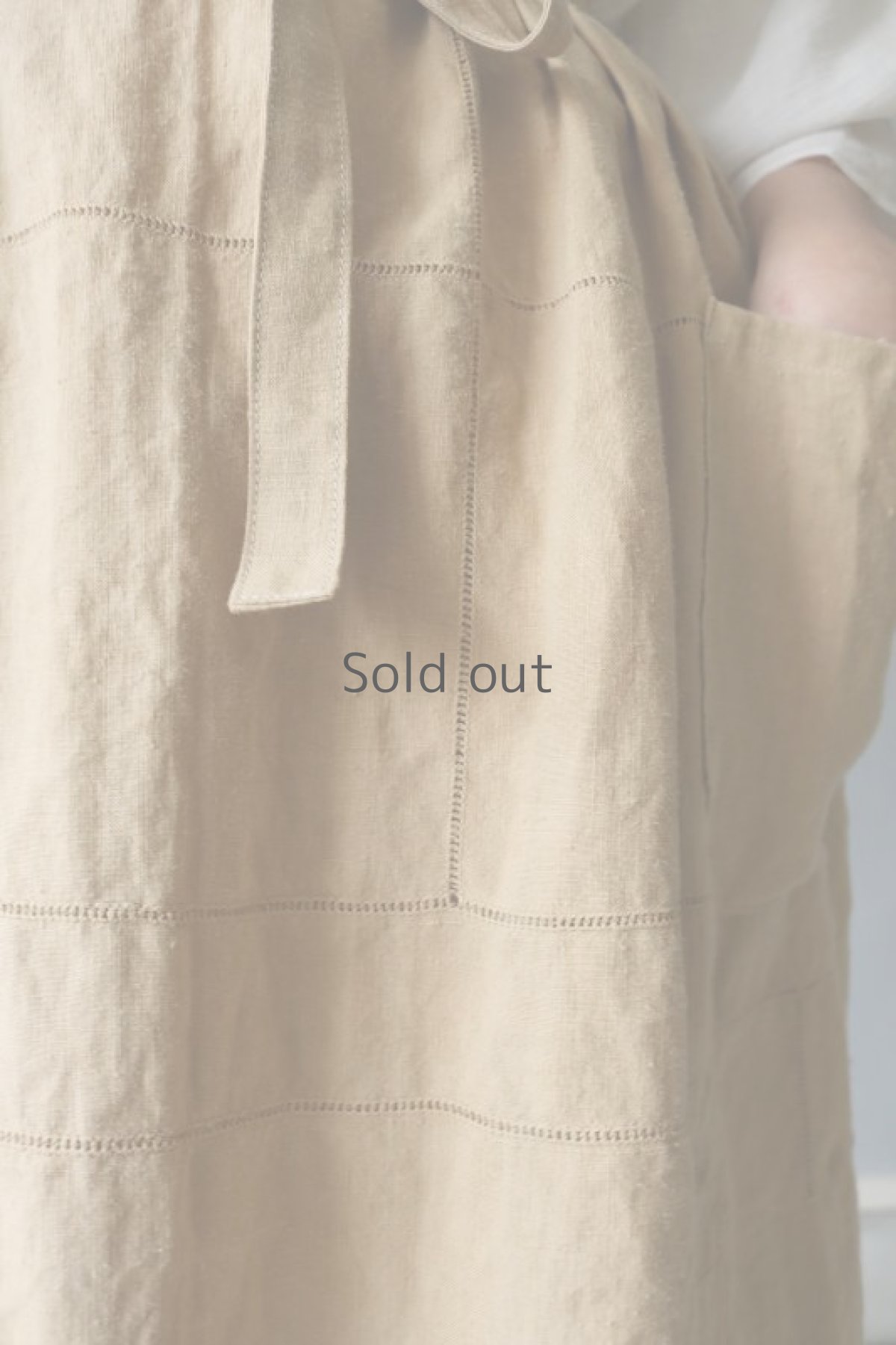 画像7: 【ササキチホ】アンティークリネン×染　レースワークエプロン（ベージュ） (7)