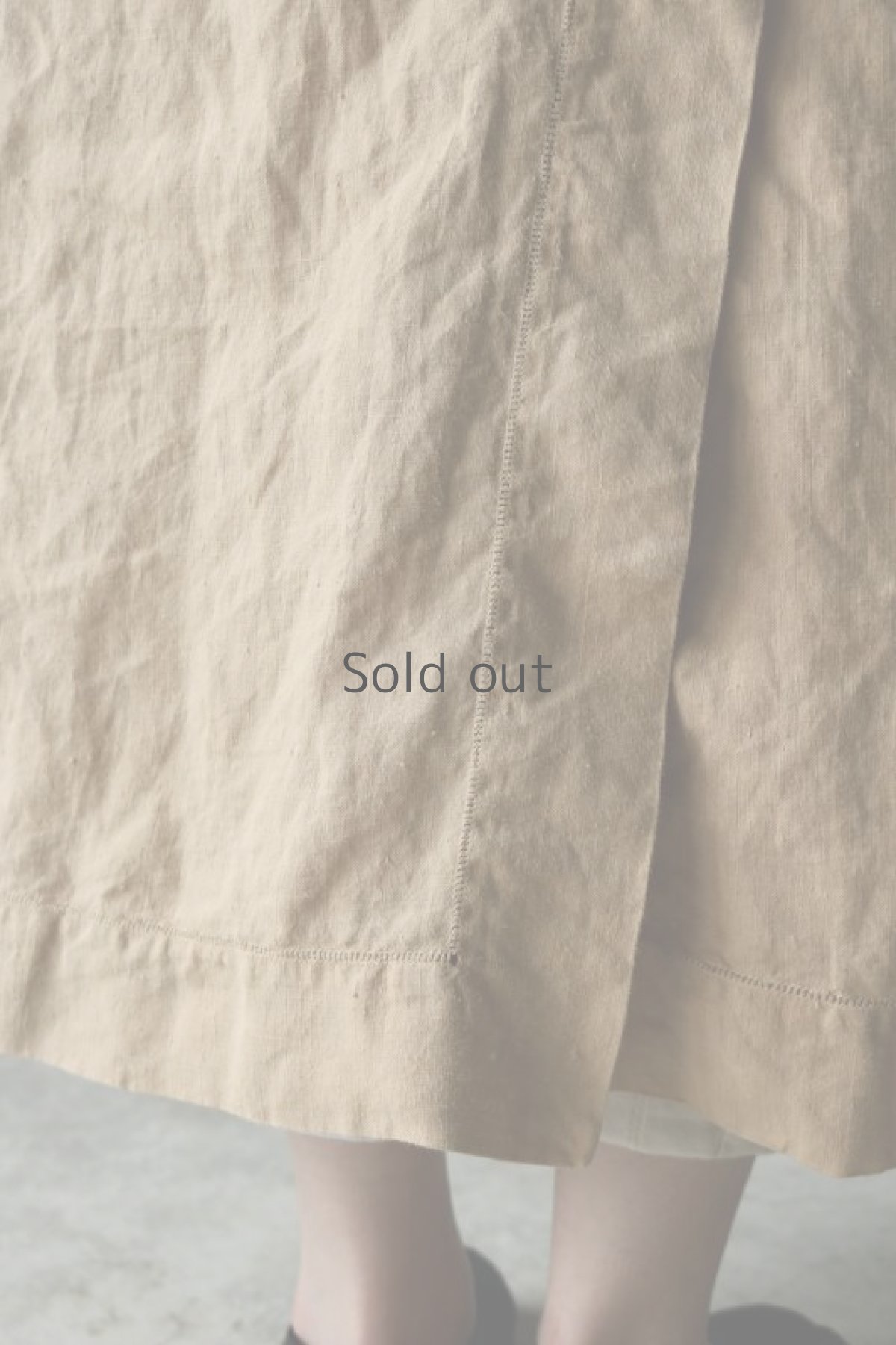 画像14: 【ササキチホ】アンティークリネン×染　レースワークエプロン（ベージュ） (14)