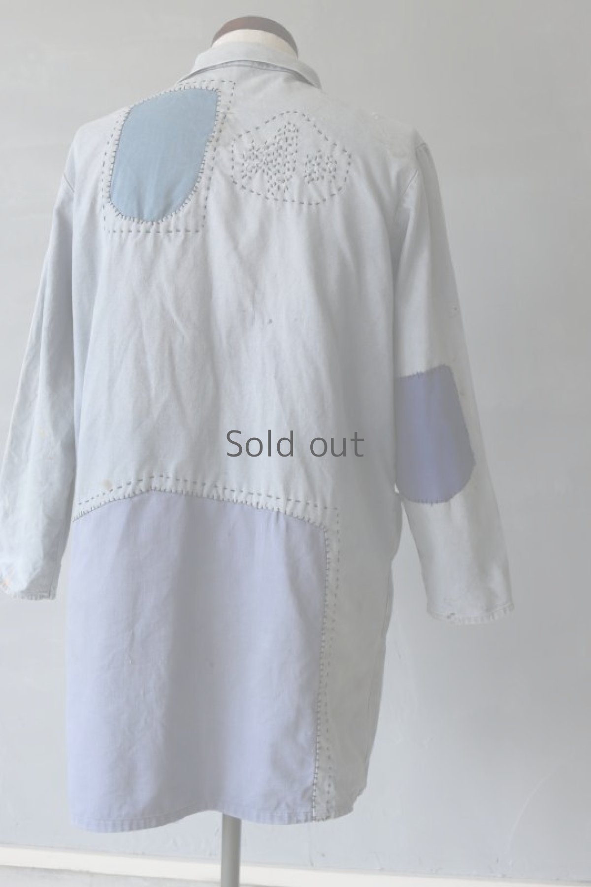 画像12: 【MITSUGU SASAKI】ビンテージリメイク　パッチワーク　ワークコート（グレー） (12)