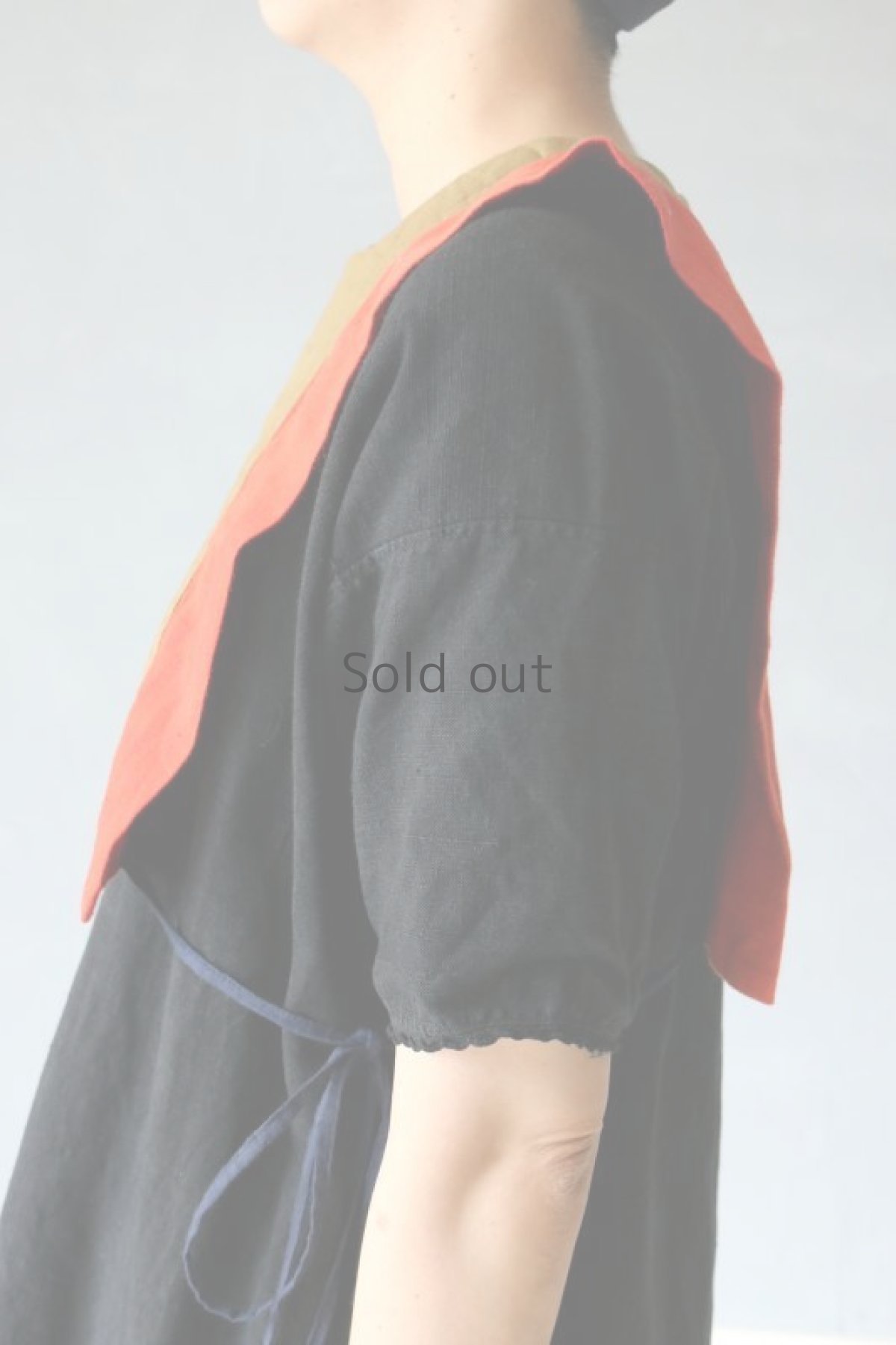 画像5: 【ササキチホ】日本古布　四角衣(短・茶と朱) (5)