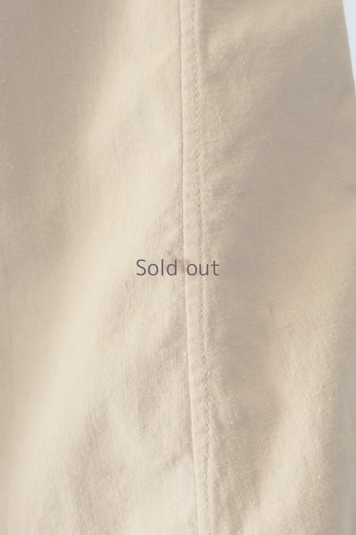 画像5: 【ドイツ】アンティークリネン×染　ヘンリーネック半袖ワンピース（ベージュ） (5)