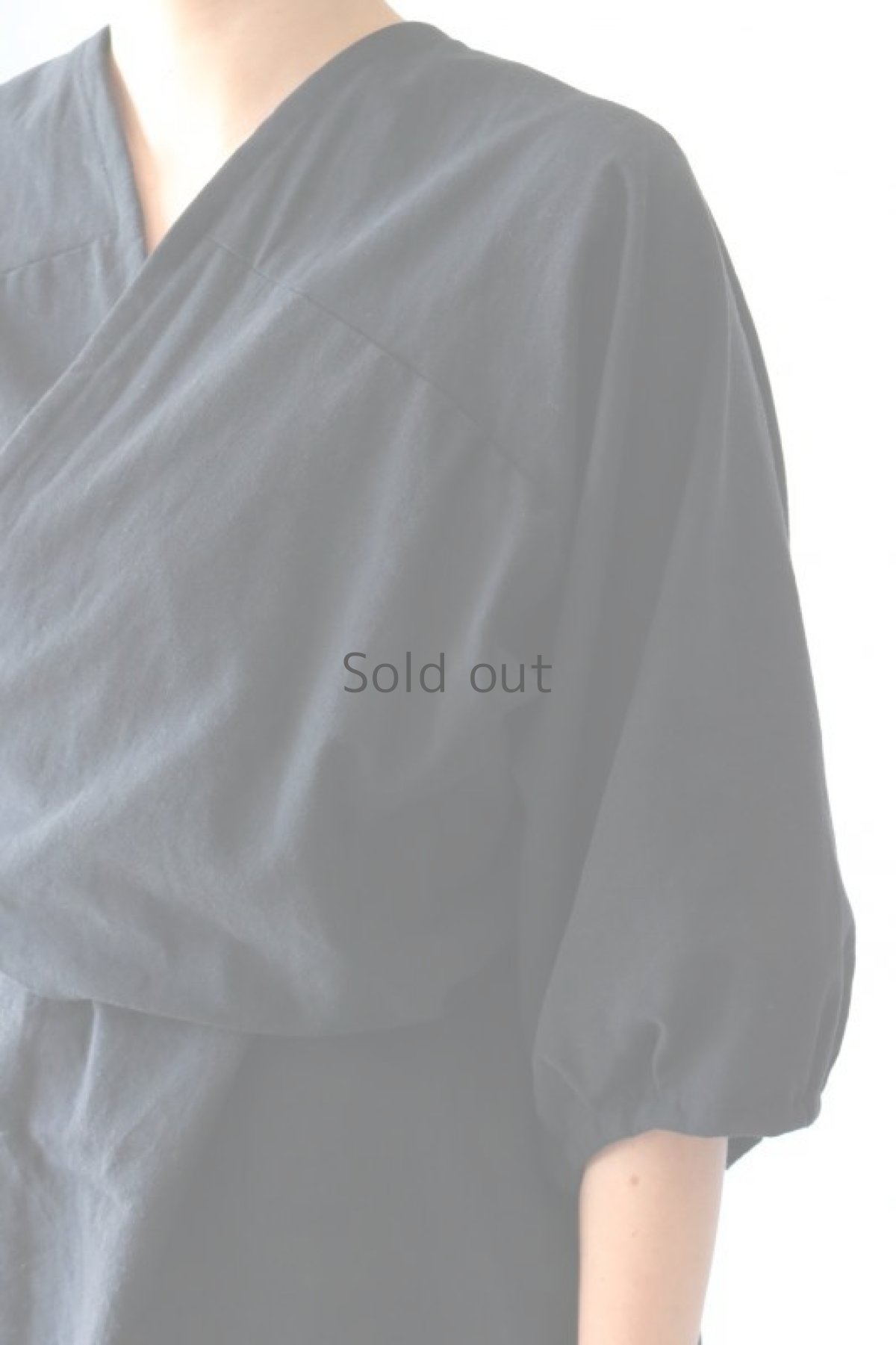 画像6: 【ササキチホ】アンティークコットン×染め アドスリーブス（5分袖 / 黒） (6)