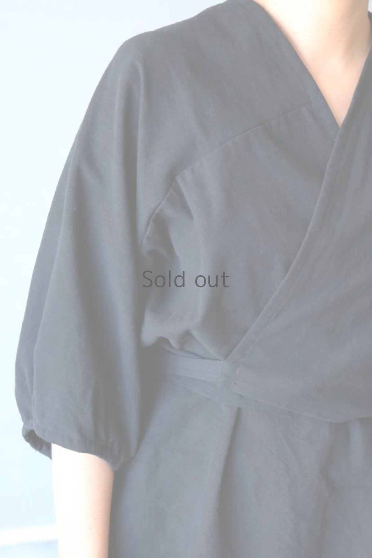 画像5: 【ササキチホ】アンティークコットン×染め アドスリーブス（5分袖 / 黒） (5)