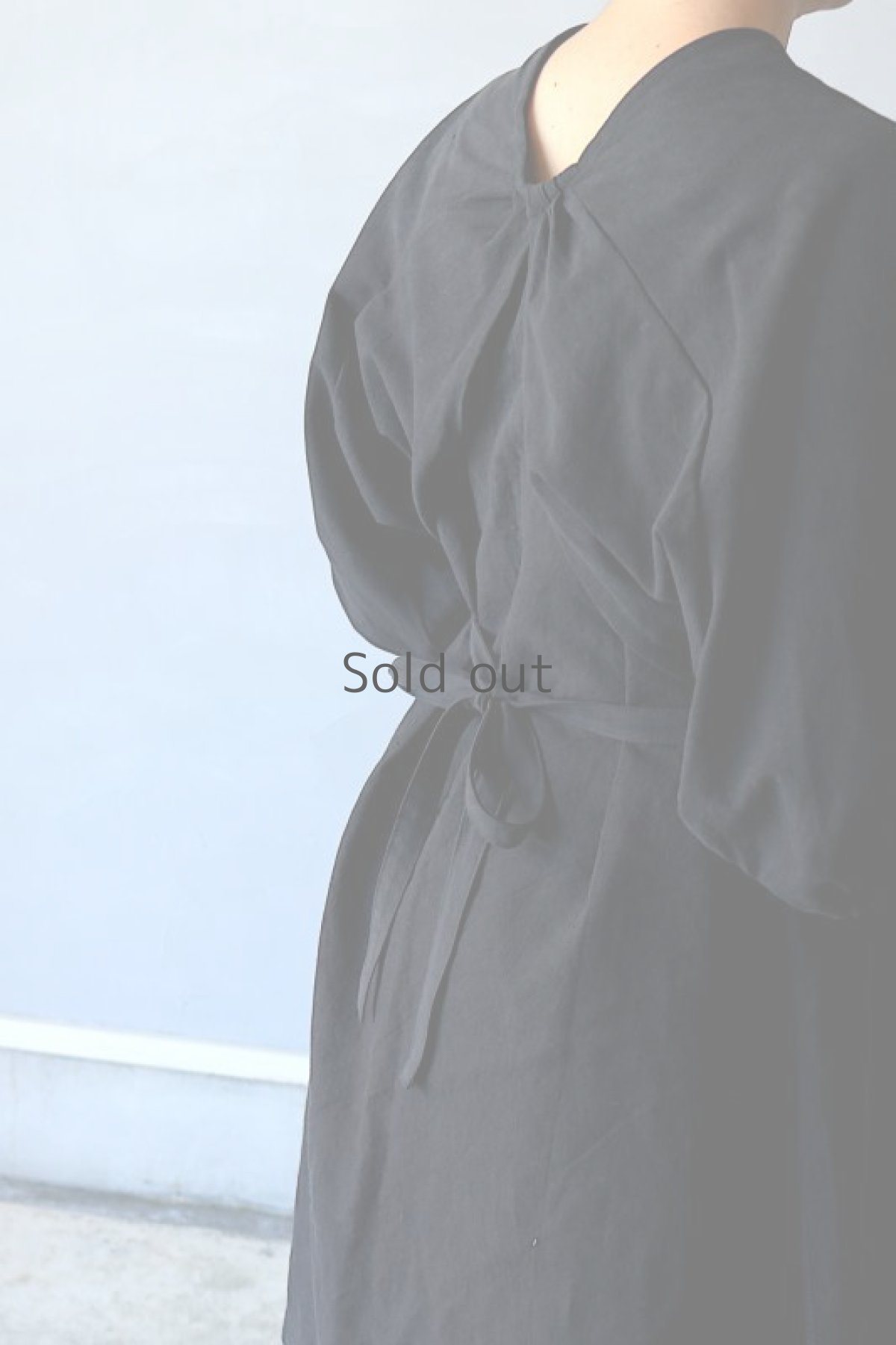 画像3: 【ササキチホ】アンティークコットン×染め アドスリーブス（5分袖 / 黒） (3)