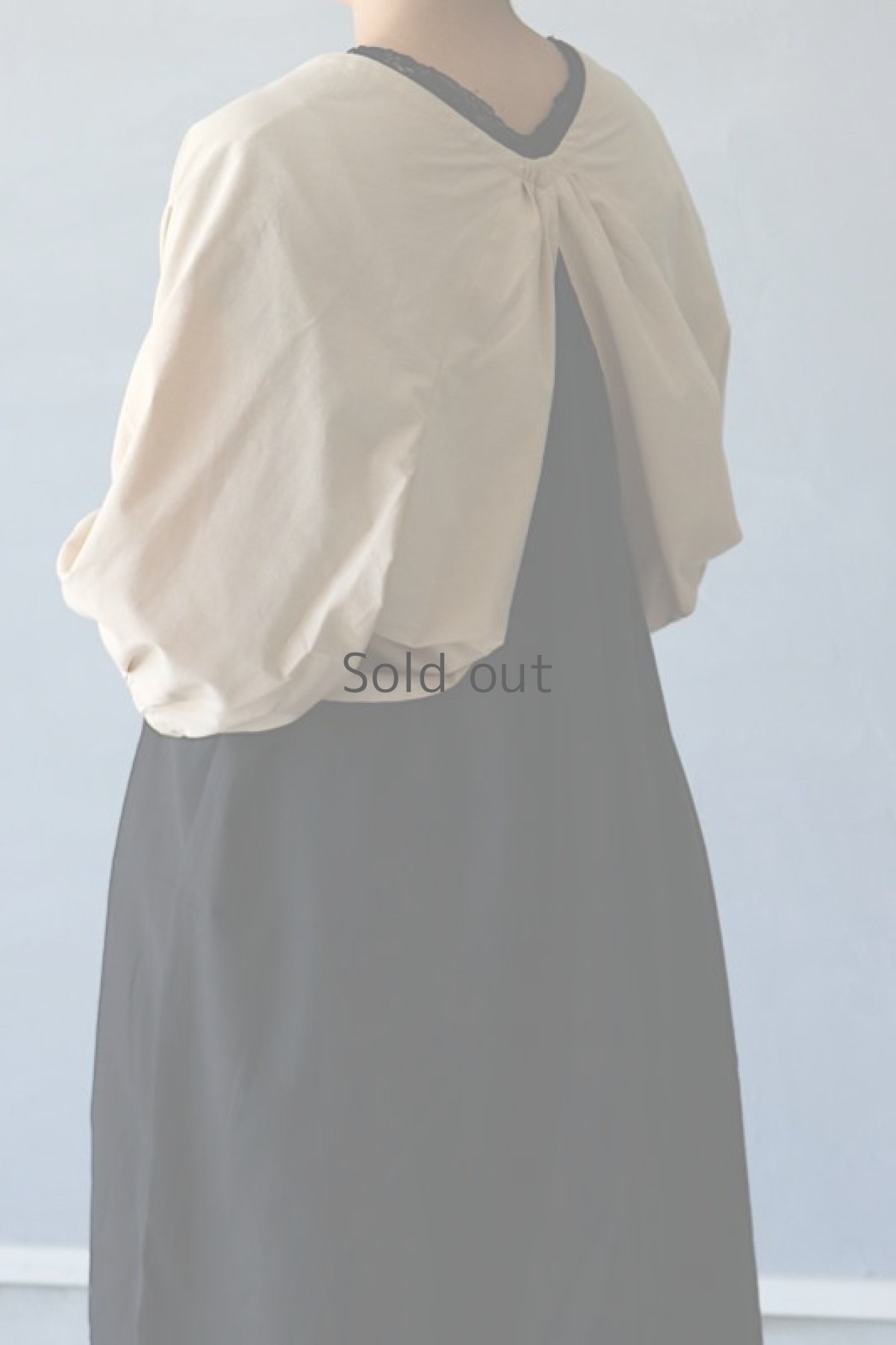 画像3: 【ササキチホ】アンティークコットン×染め アドスリーブス（5分袖 / ベージュ） (3)