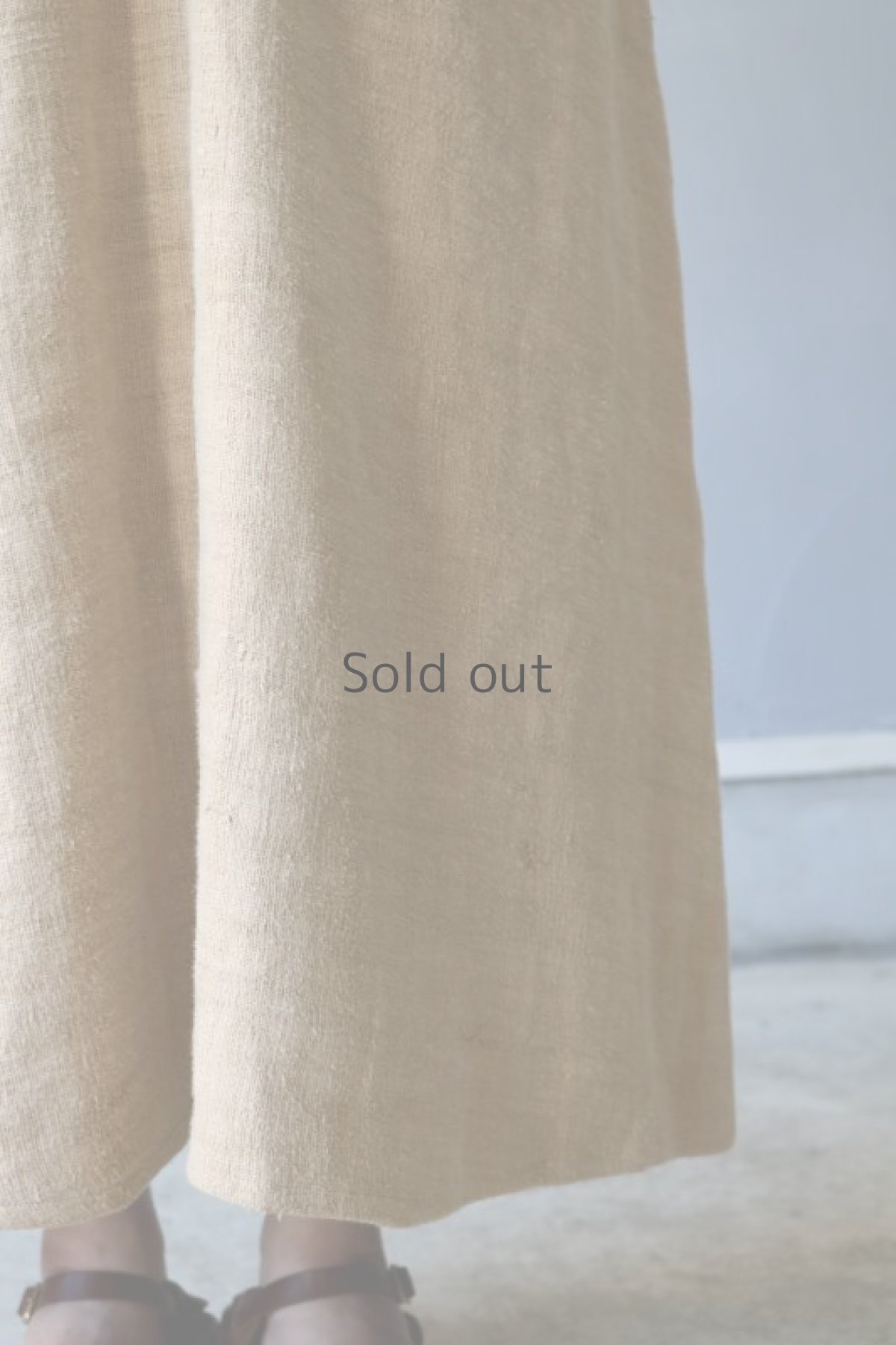 画像8: 【ササキチホ】アンティーク手織リネン×染め　カレンワンピース（ベージュ） (8)