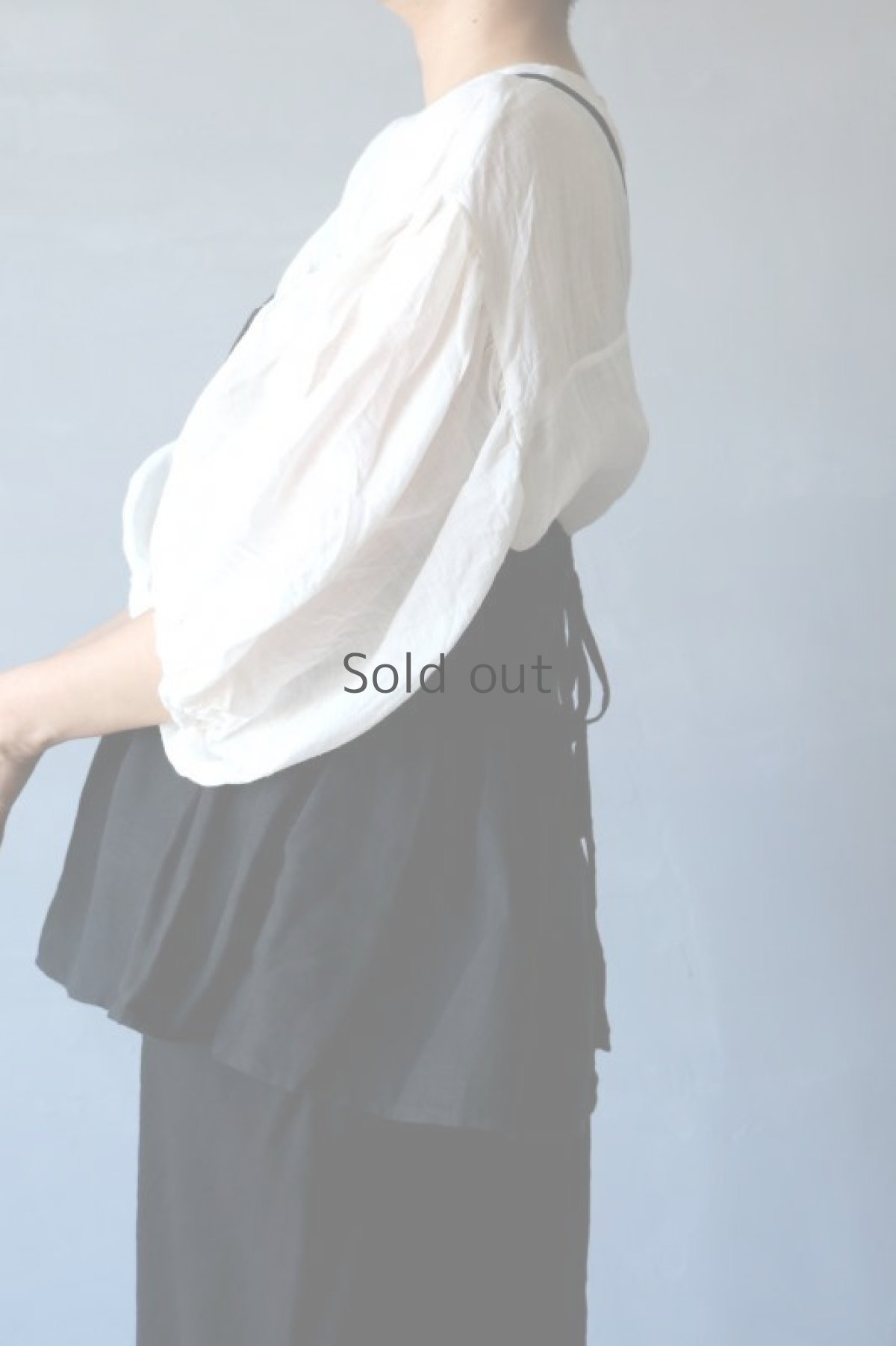 画像3: 【ササキチホ】アンティークリネン×染　背クロス＋リボンキャミソール（黒/ショート丈） (3)