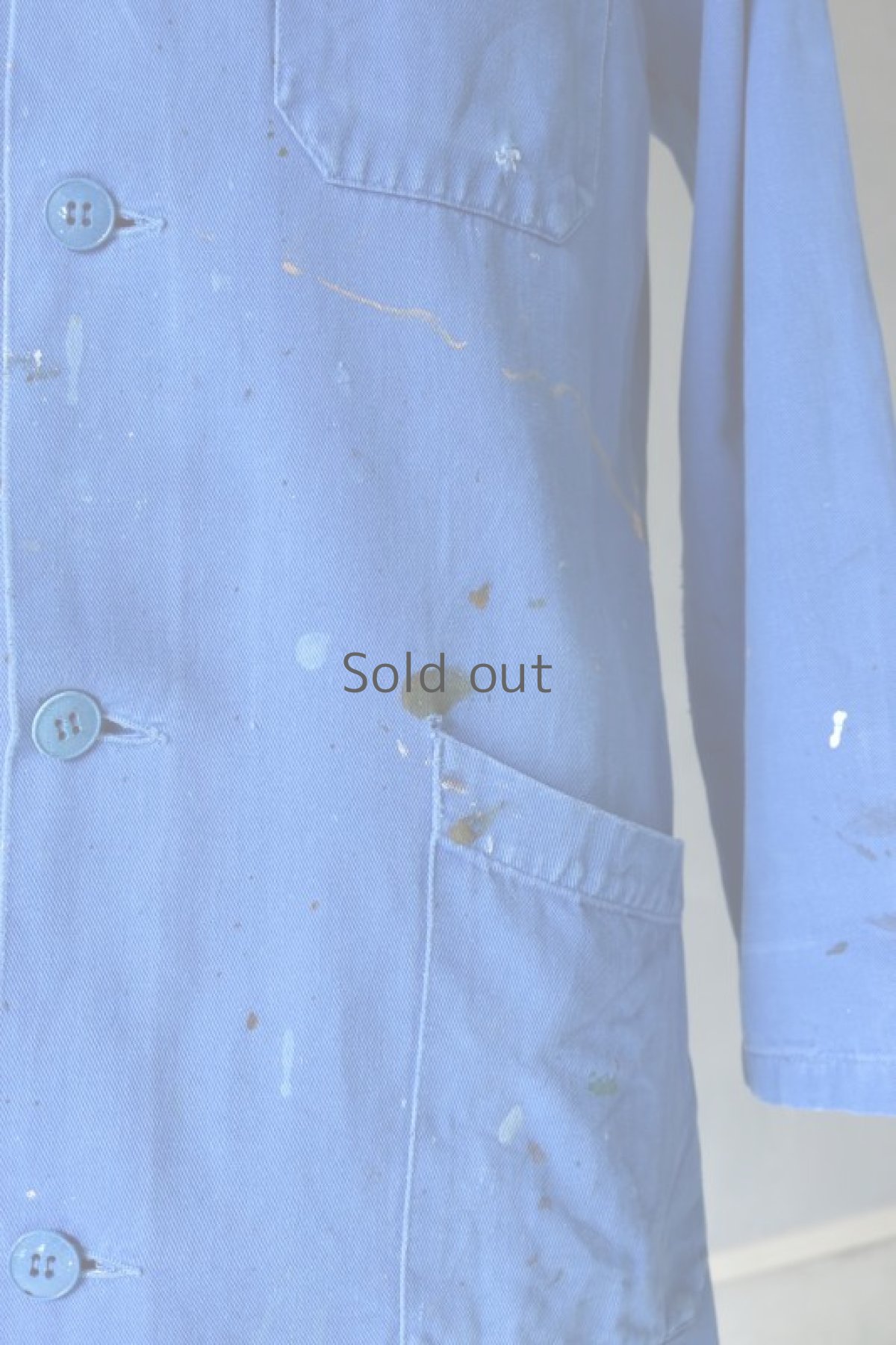 画像5: 【フランス】1960年代　ブルーワークコート(ペンキ汚れ) (5)