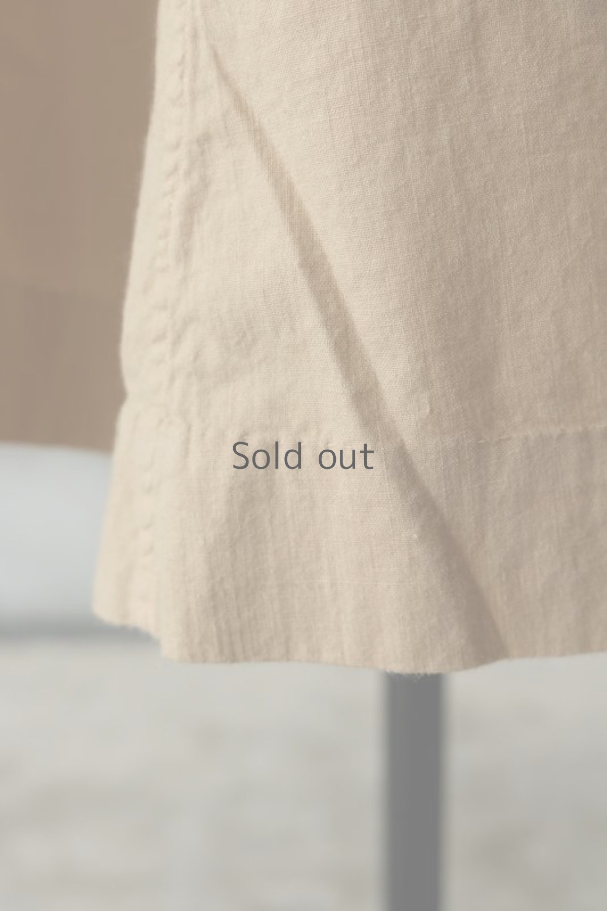 画像8: 【フランス】アンティークコットン×染　ショートスリーブ　ロングワンピース（ベージュ） (8)