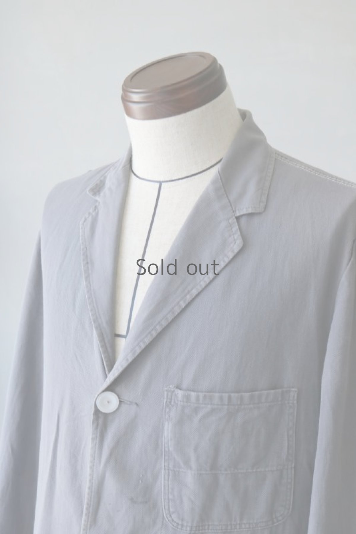 画像3: 【ドイツ】1960年代　グレーコットン　ワークコート(チェンジボタン) (3)