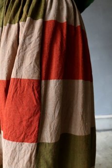 画像7: 【ササキチホ】古布 ロングギャザースカート (7)