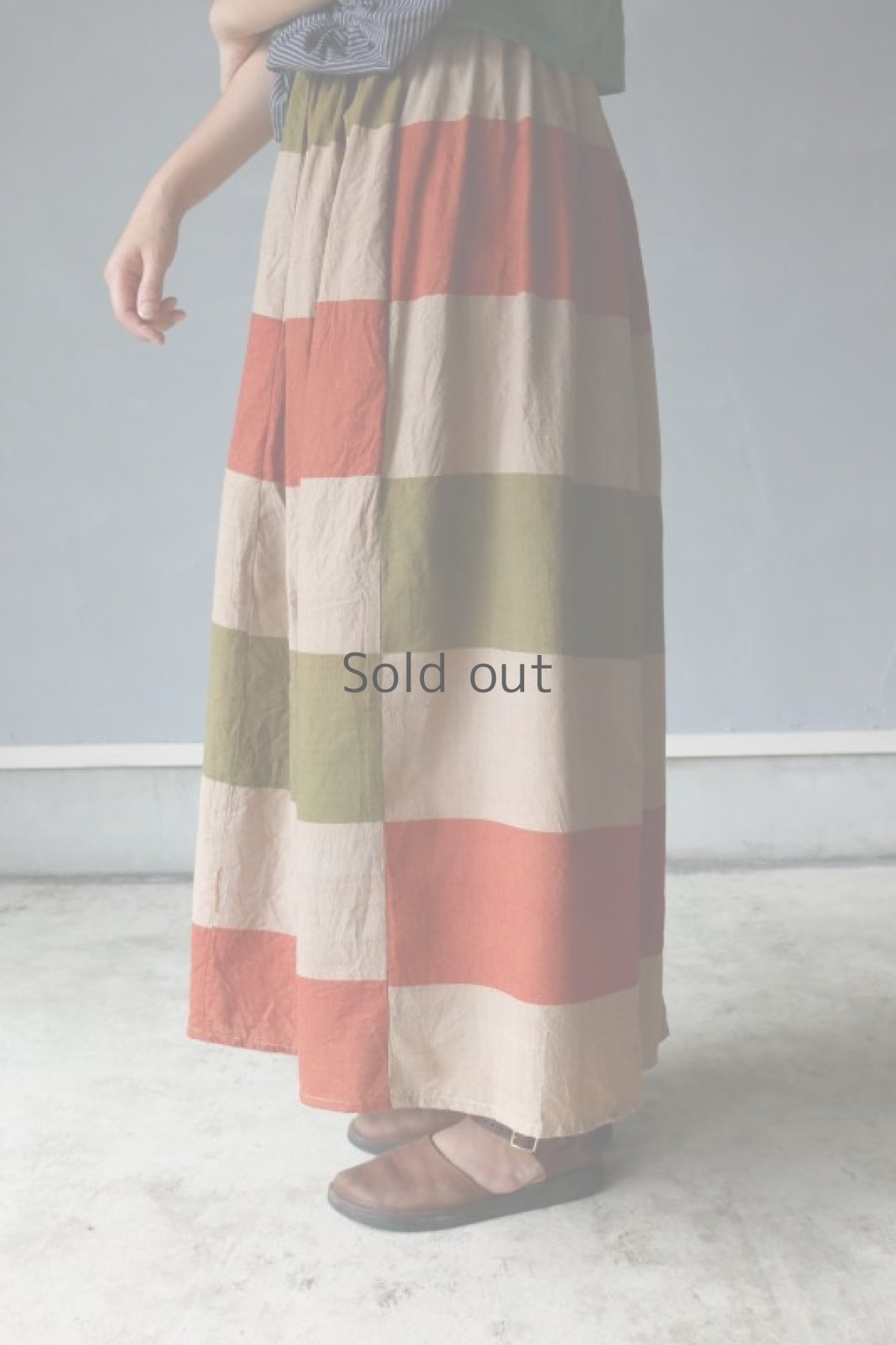 画像9: 【ササキチホ】古布 ロングギャザースカート (9)