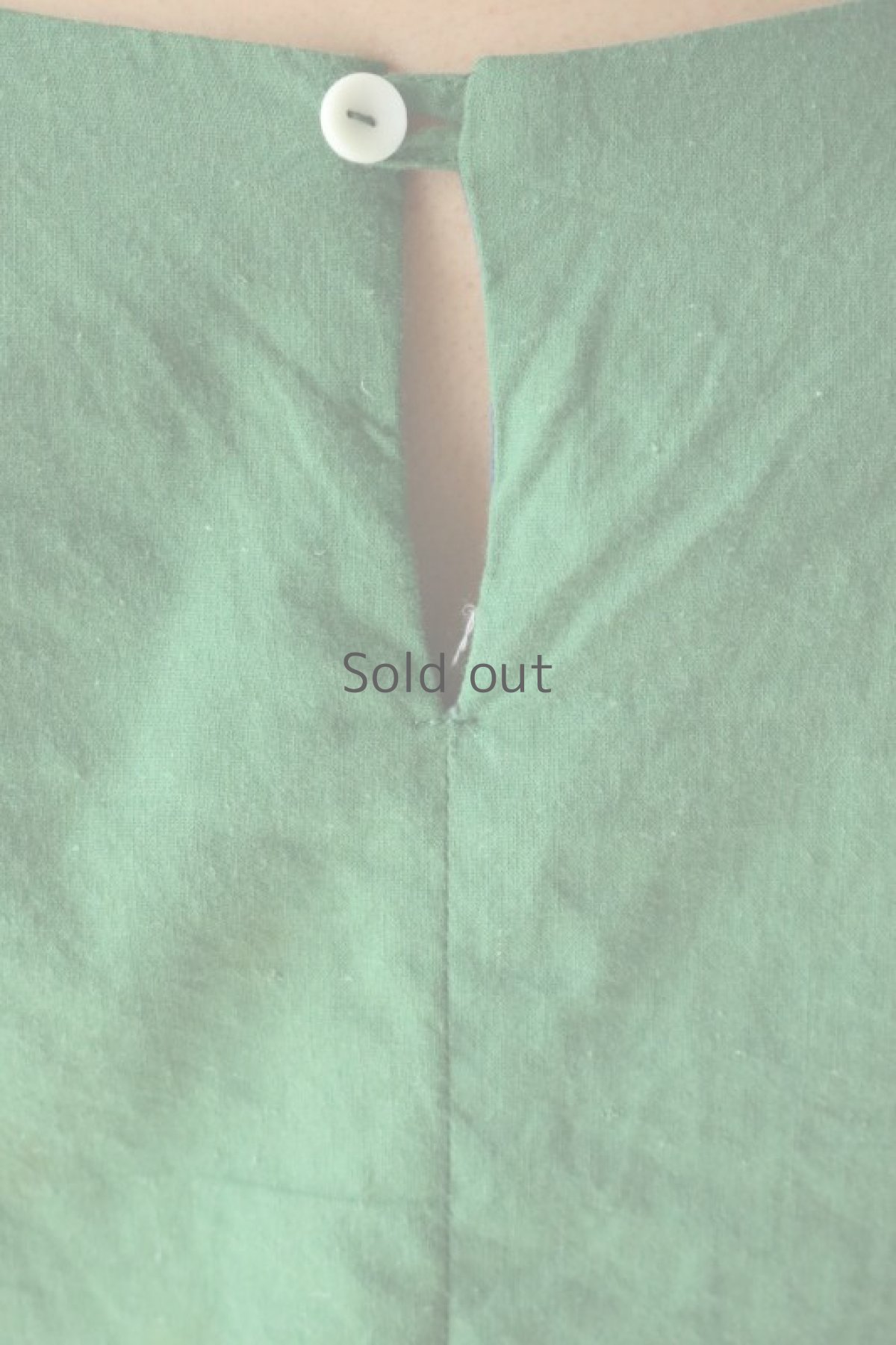 画像11: 【ササキチホ】古布　ボリュームパフスリーブブラウス(緑とストライプ) (11)