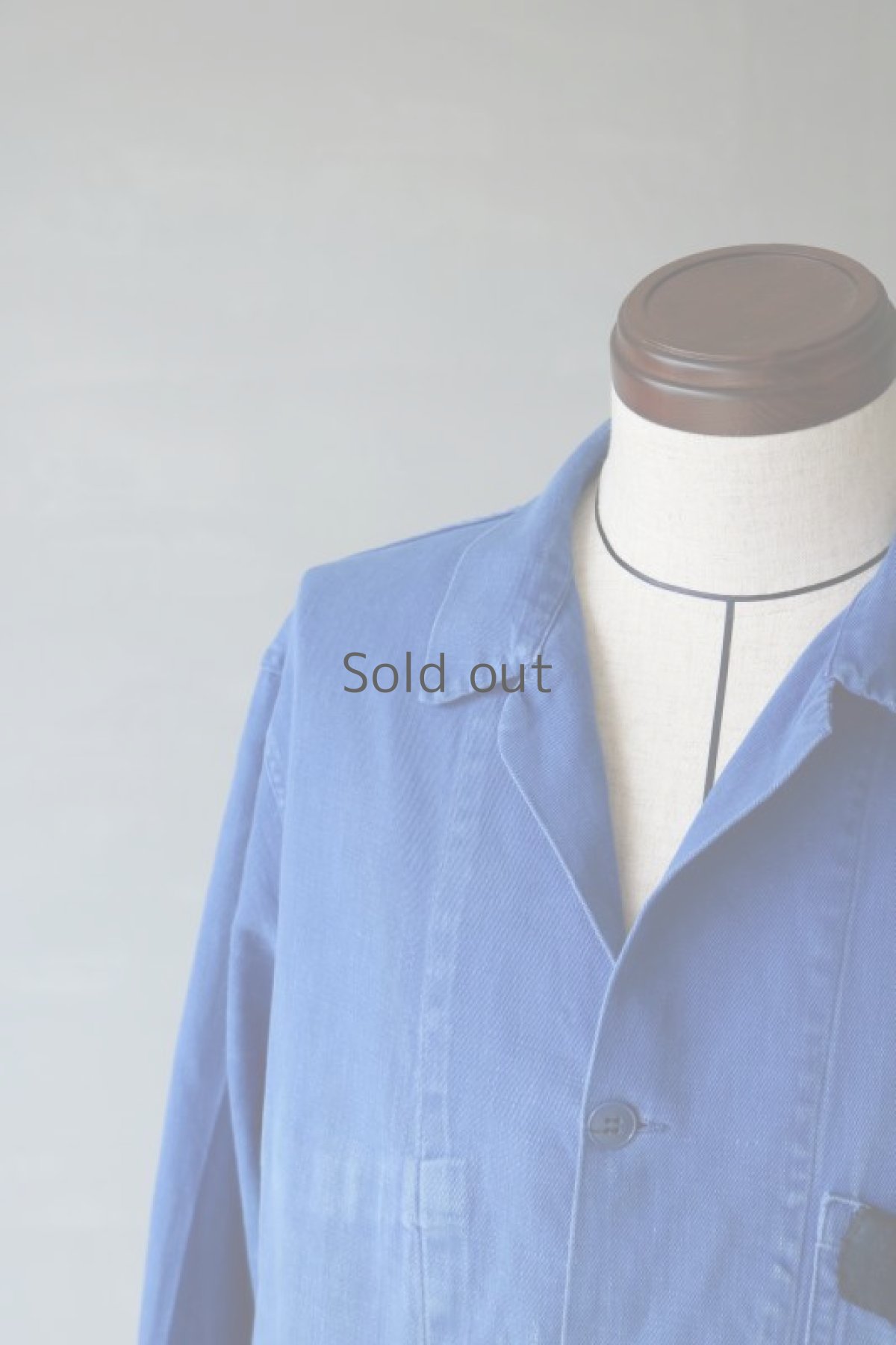 画像3: 【MITSUGU SASAKI】ビンテージリメイク　パッチワーク　ワークコート（ブルー） (3)