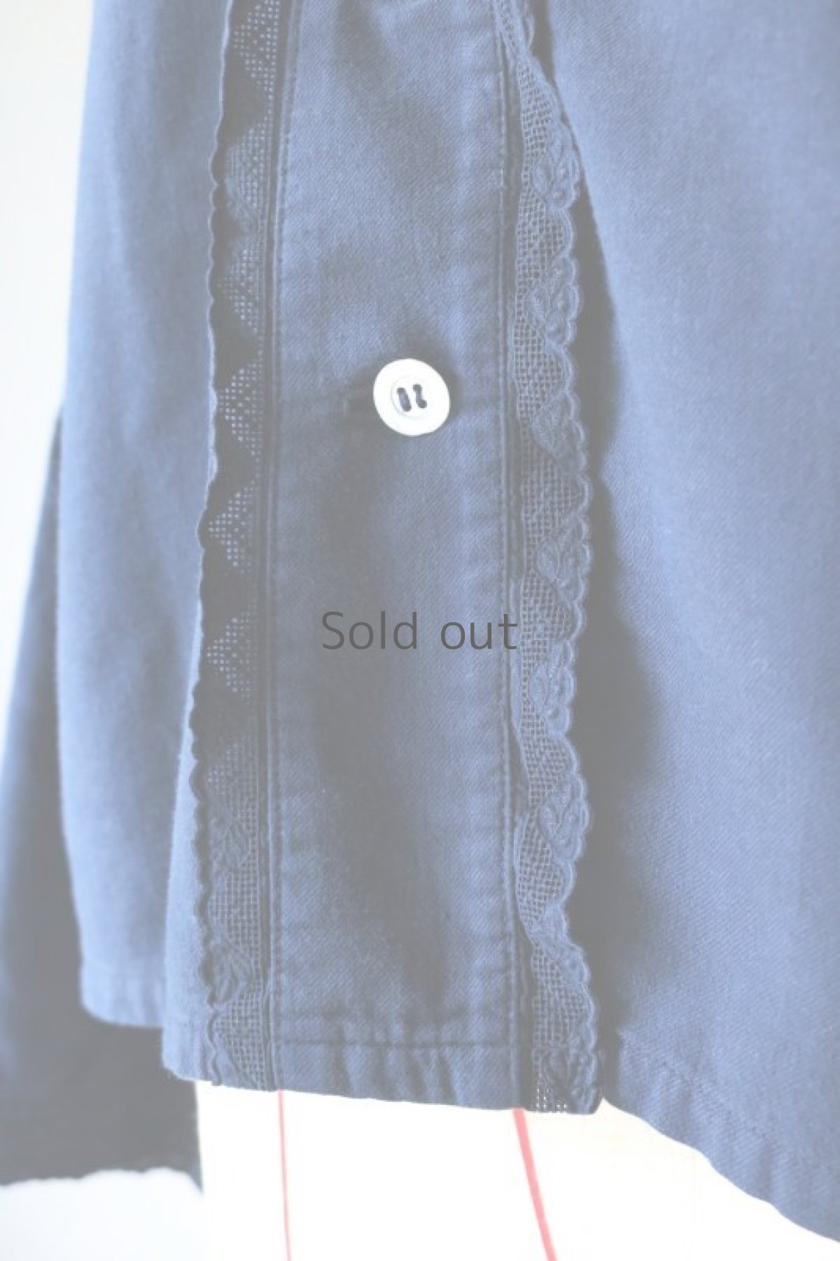 画像5: 【フランス】アンティークコットン×染め　裏起毛クラシックブラウス(紺) (5)