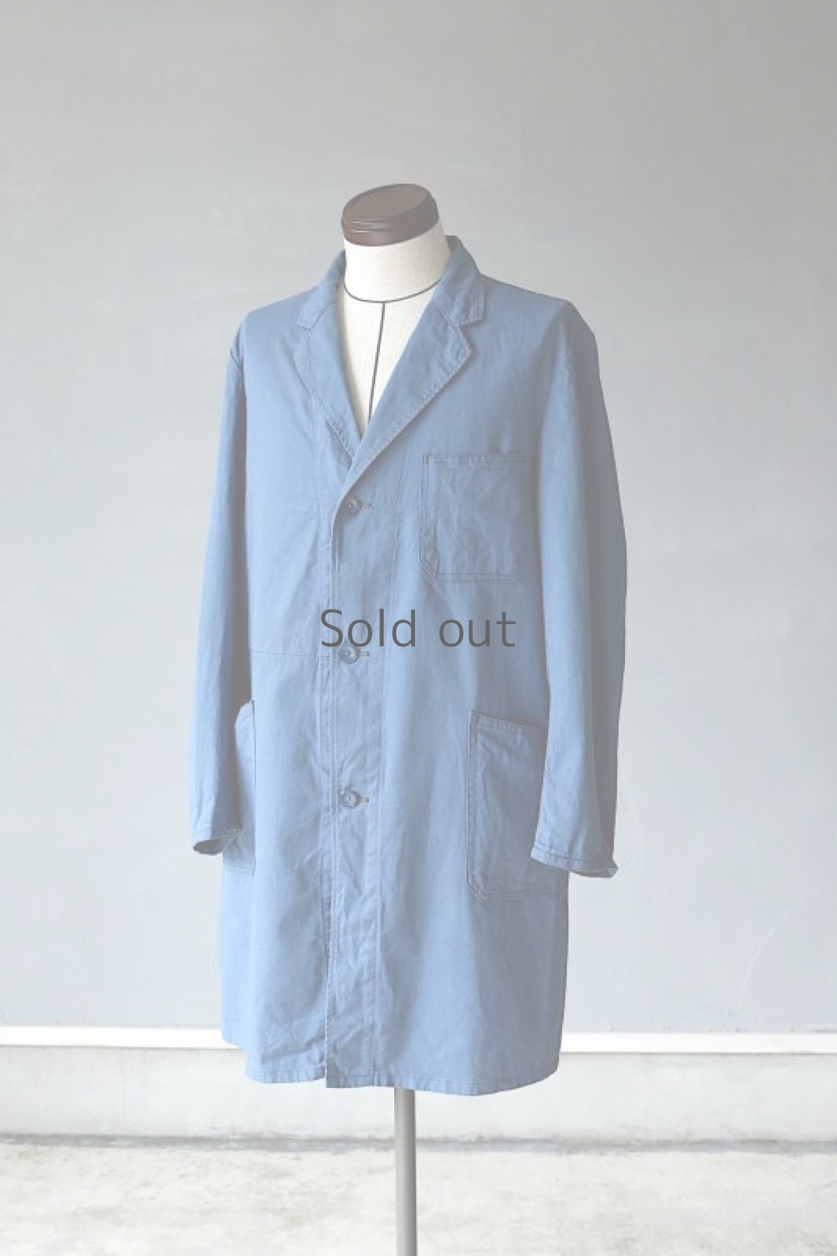 画像2: 【ドイツ】1960年代　ブルーグレー　ワークコート(チェンジボタン/Kempel) (2)