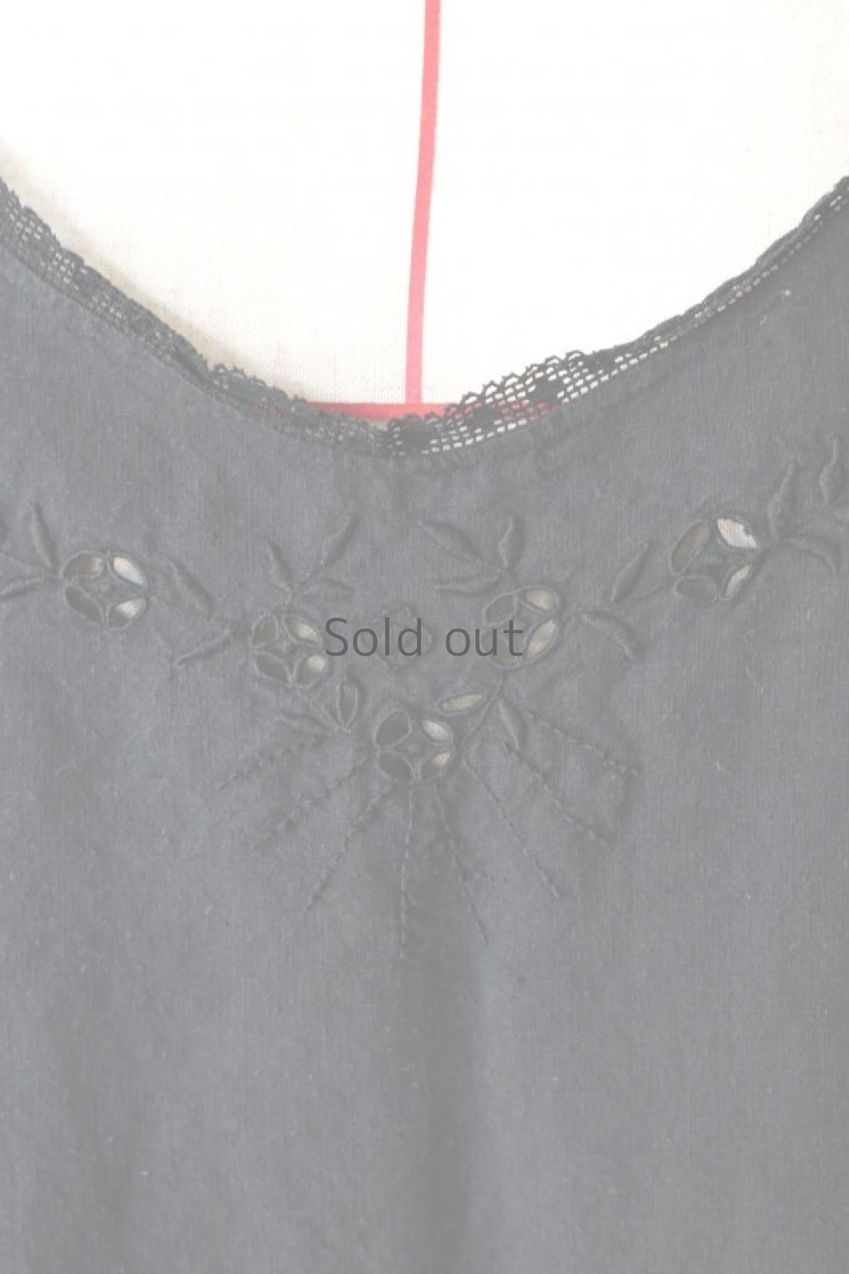 画像6: 【フランス】アンティークリネン×染　ノースリーブワンピース（ブラック） (6)